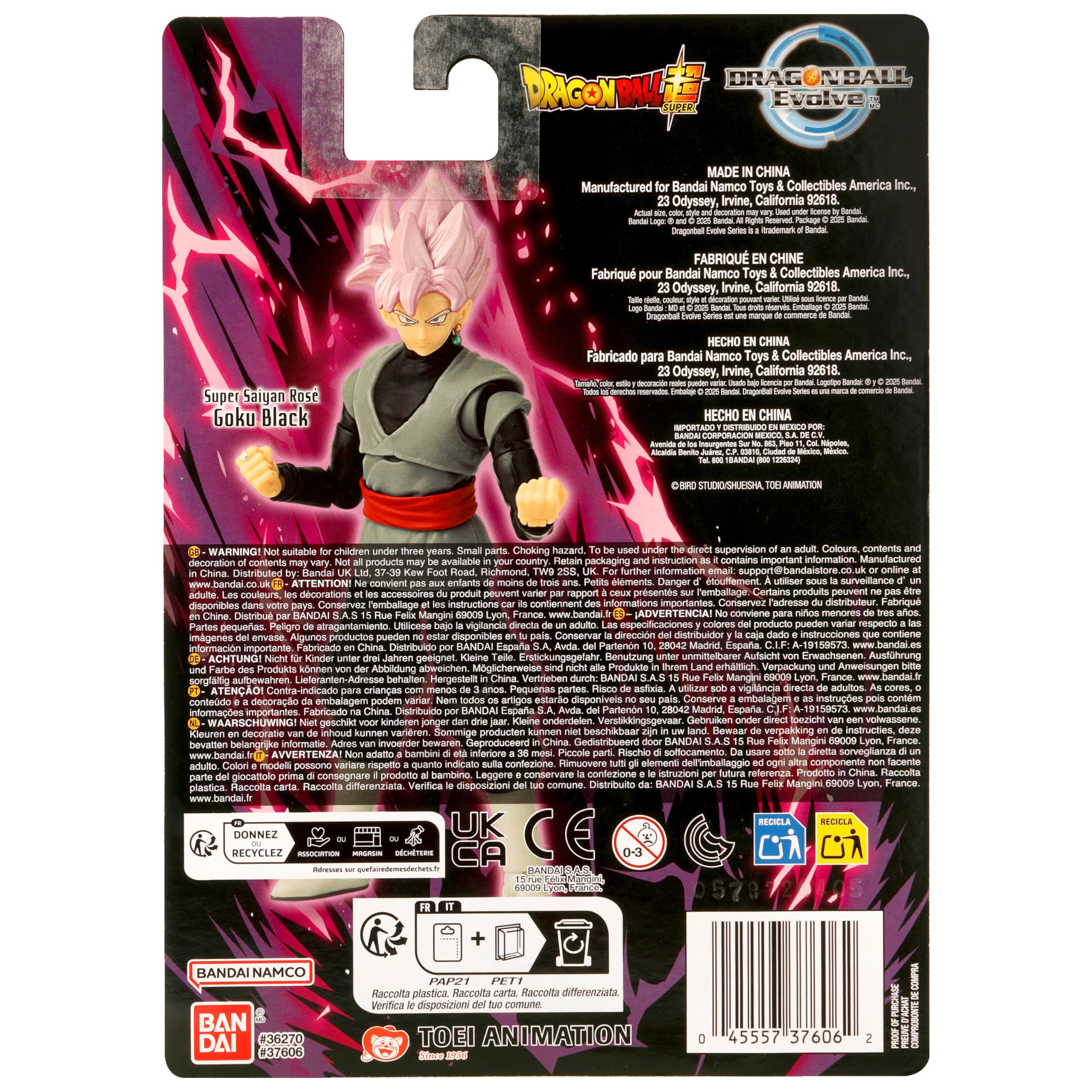 BANDAI Dragon Ball Evolve Super Saiyan Rose Goku Black Action Figure | 5 Inches | 27+ Points of Articulation 8