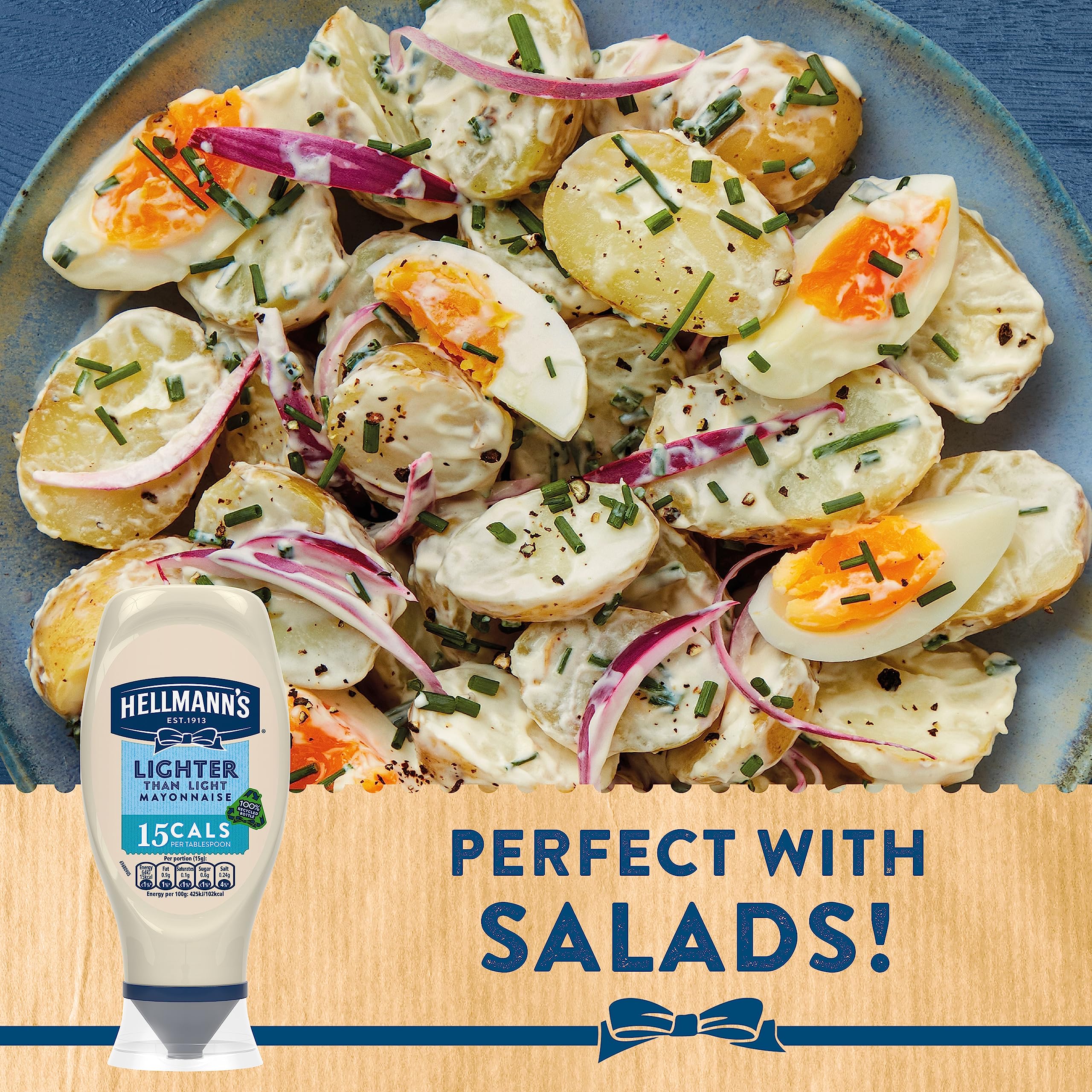 Hellmann's Lighter than Light Mayonnaise - 100%% Recycled Plastic Bottle 4