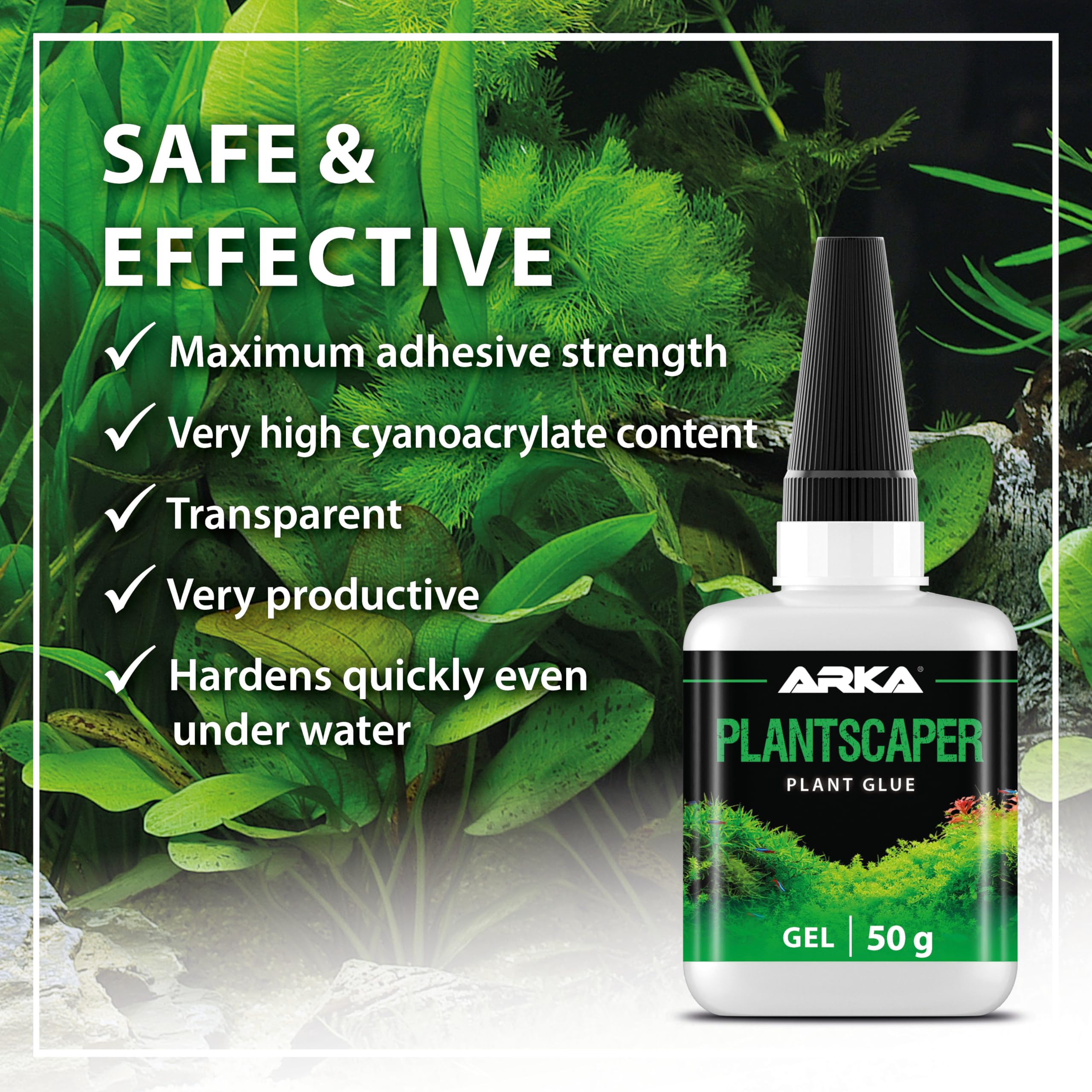 ARKA Plantscaper - Thick Gel Aquarium Plant Glue | 50g Instant Underwater Bonding 7
