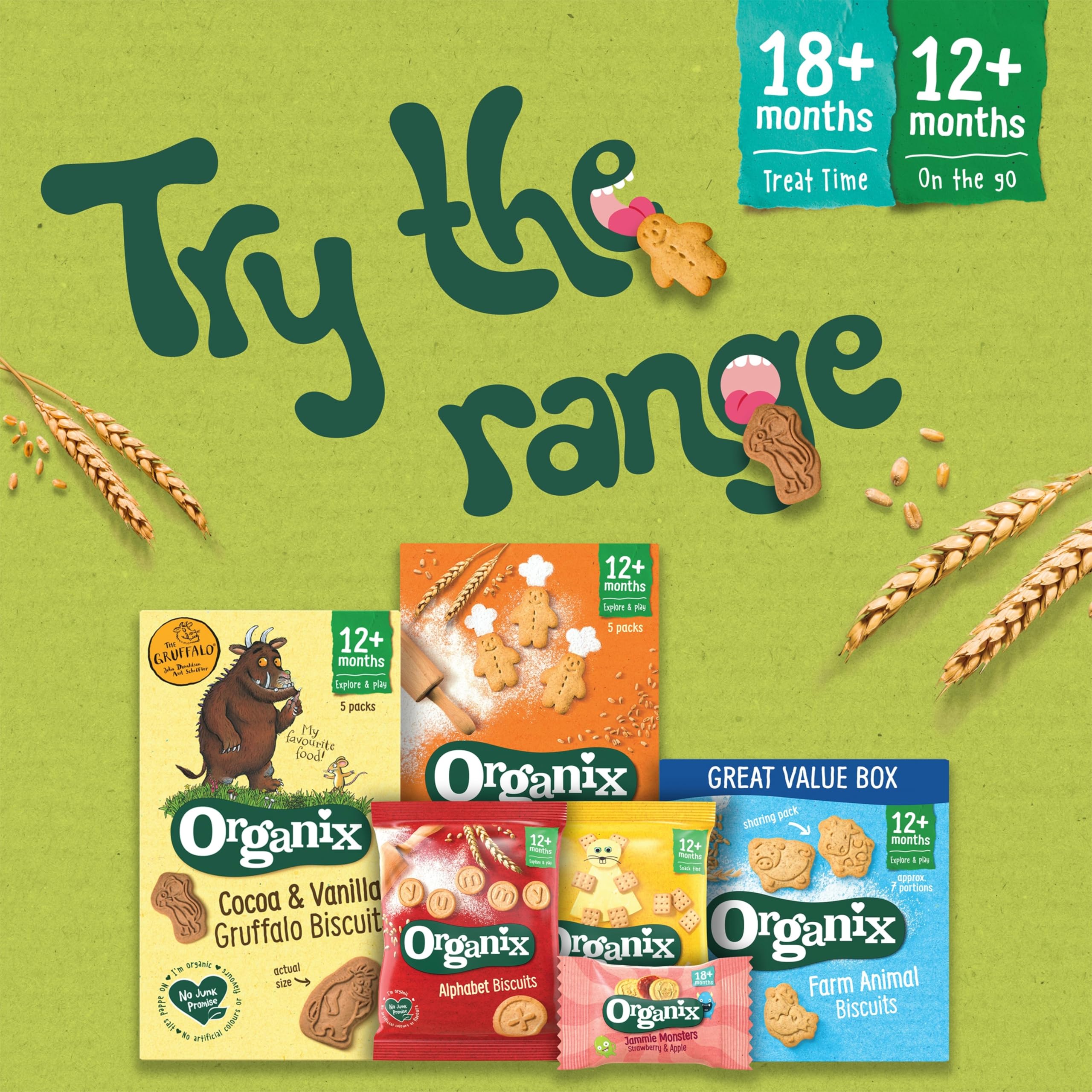 Organix Gingerbread Men Organic Toddler Snack Biscuits | 12+ Months | 135g (Pack of 6) 4