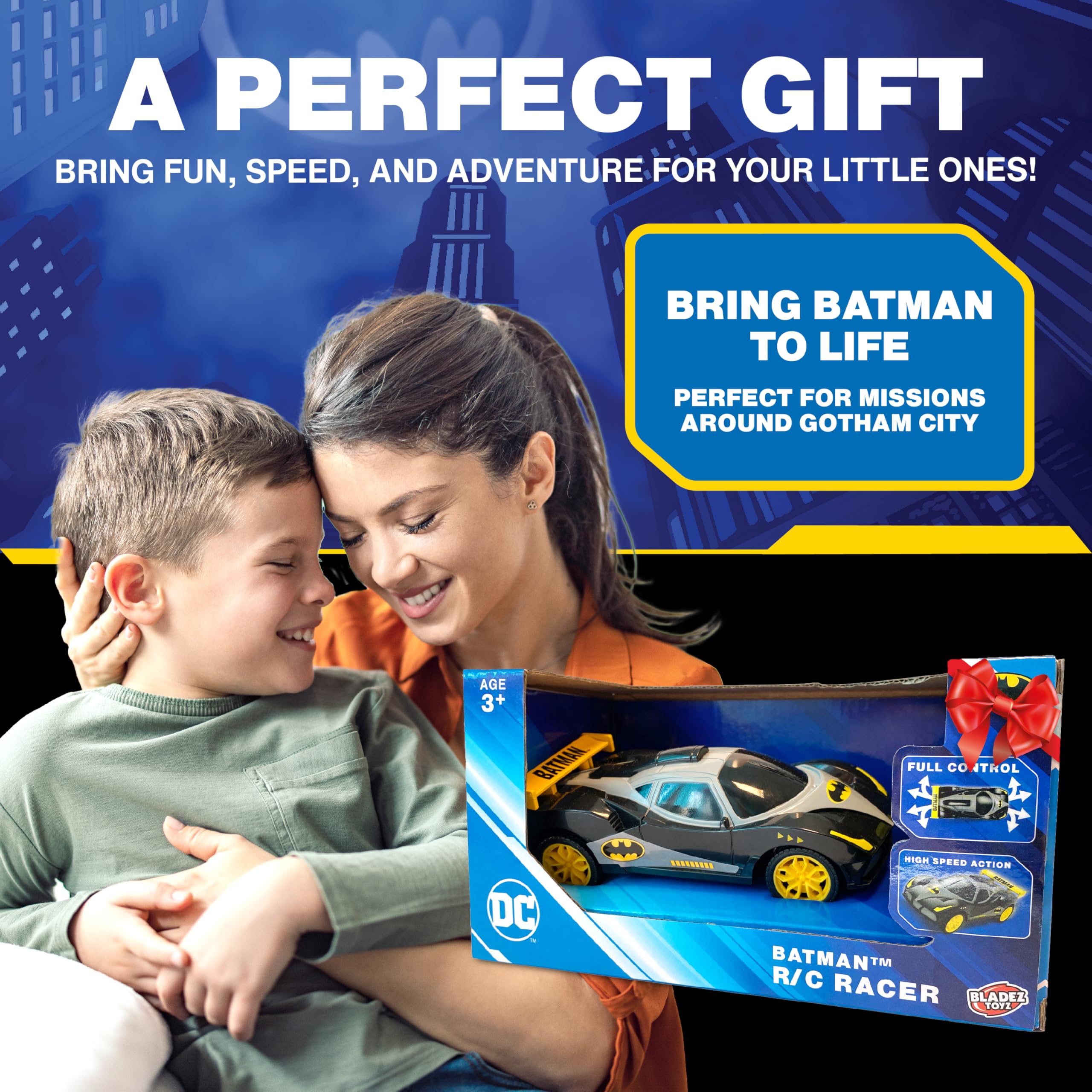 BLADEZ Batman RC Racer Remote Control Car | Full Function Control | Scale 1:28 | Ages 3+ 5