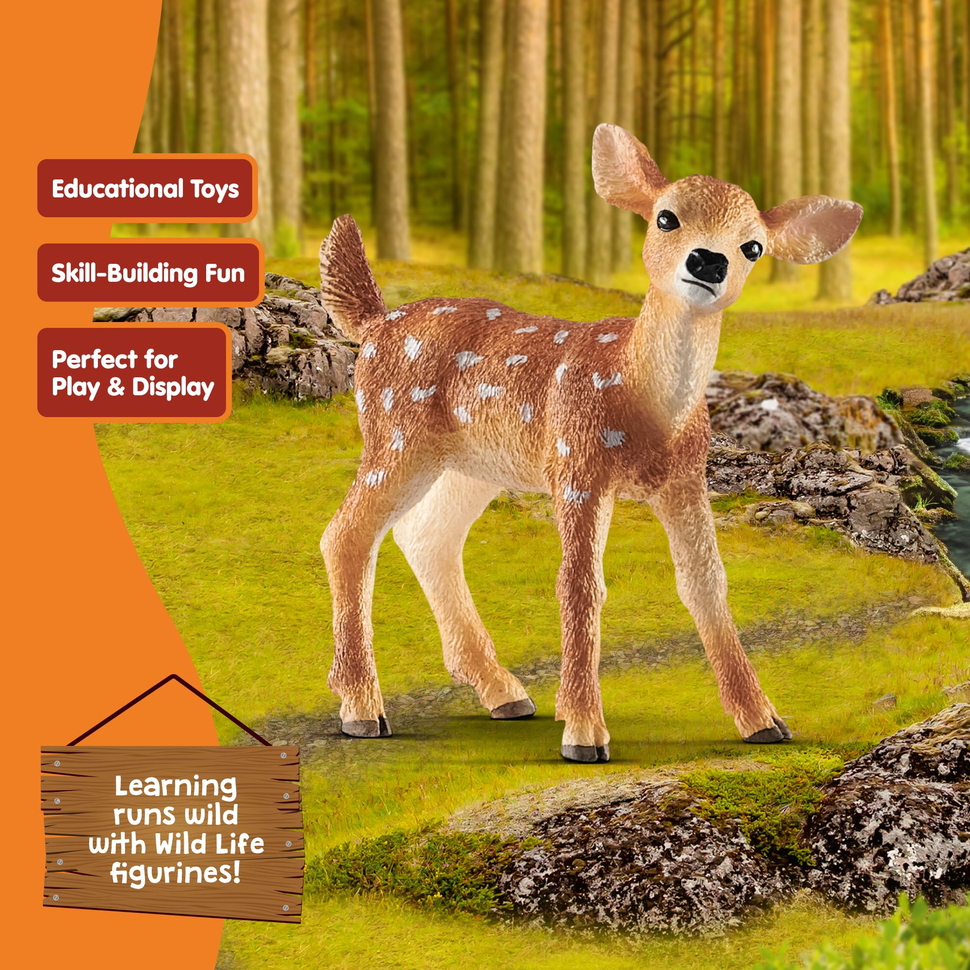 Schleich White-Tailed Doe Miniature Figure - Realistic Wild Life Toy | 3+ Years 5