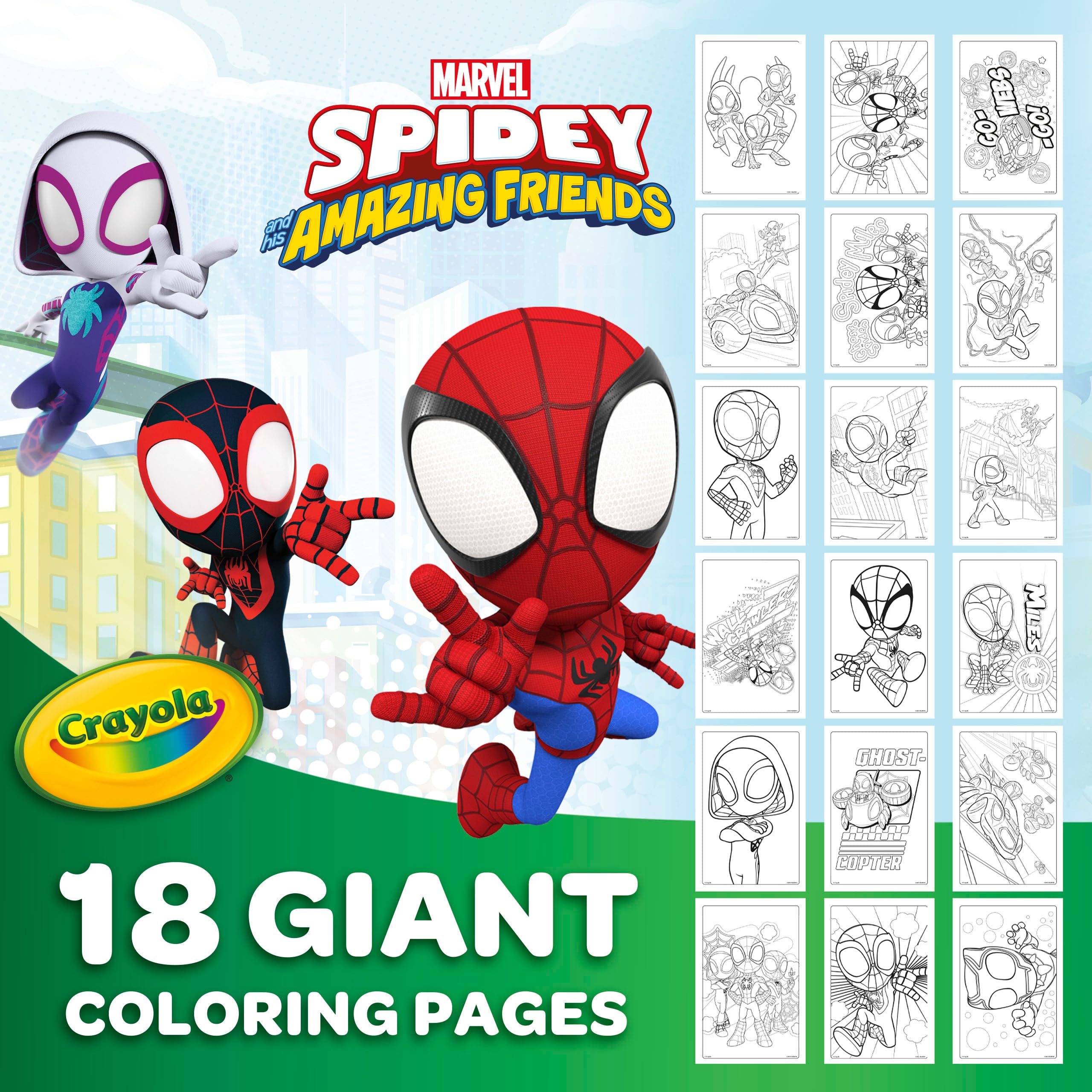 CRAYOLA Giant Colouring Book - Spidey and His Amazing Friends | 18 Pages | Ages 3+ 4