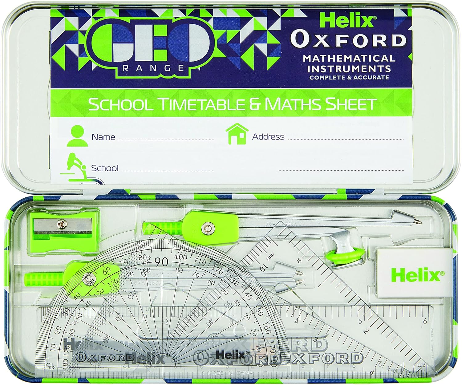 Helix Oxford Geo Maths Set - Green 5