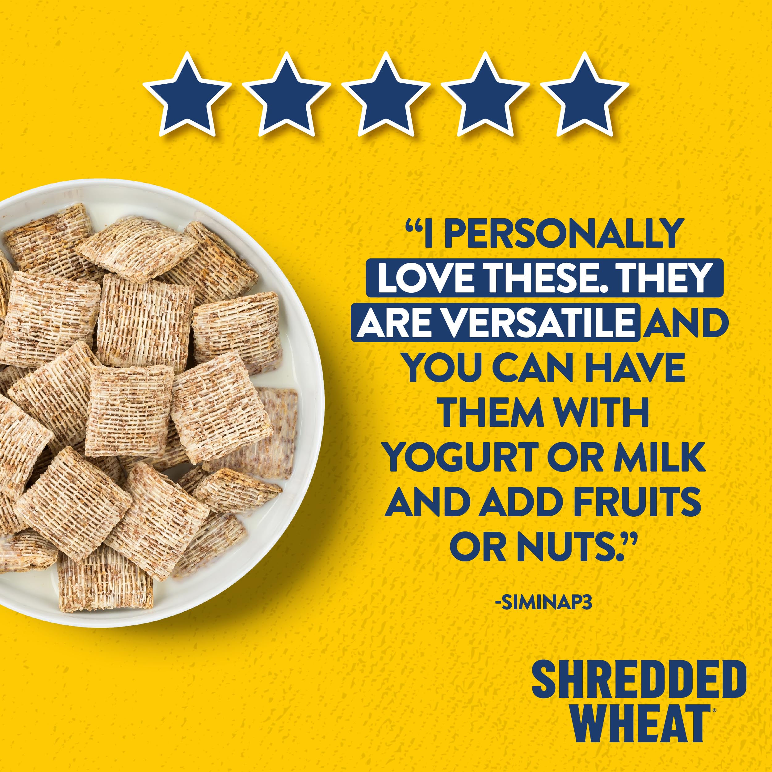 Nestlé Shredded Wheat Bitesize Cereal - 100% Whole Grain Wheat | High Fibre | 720g 4