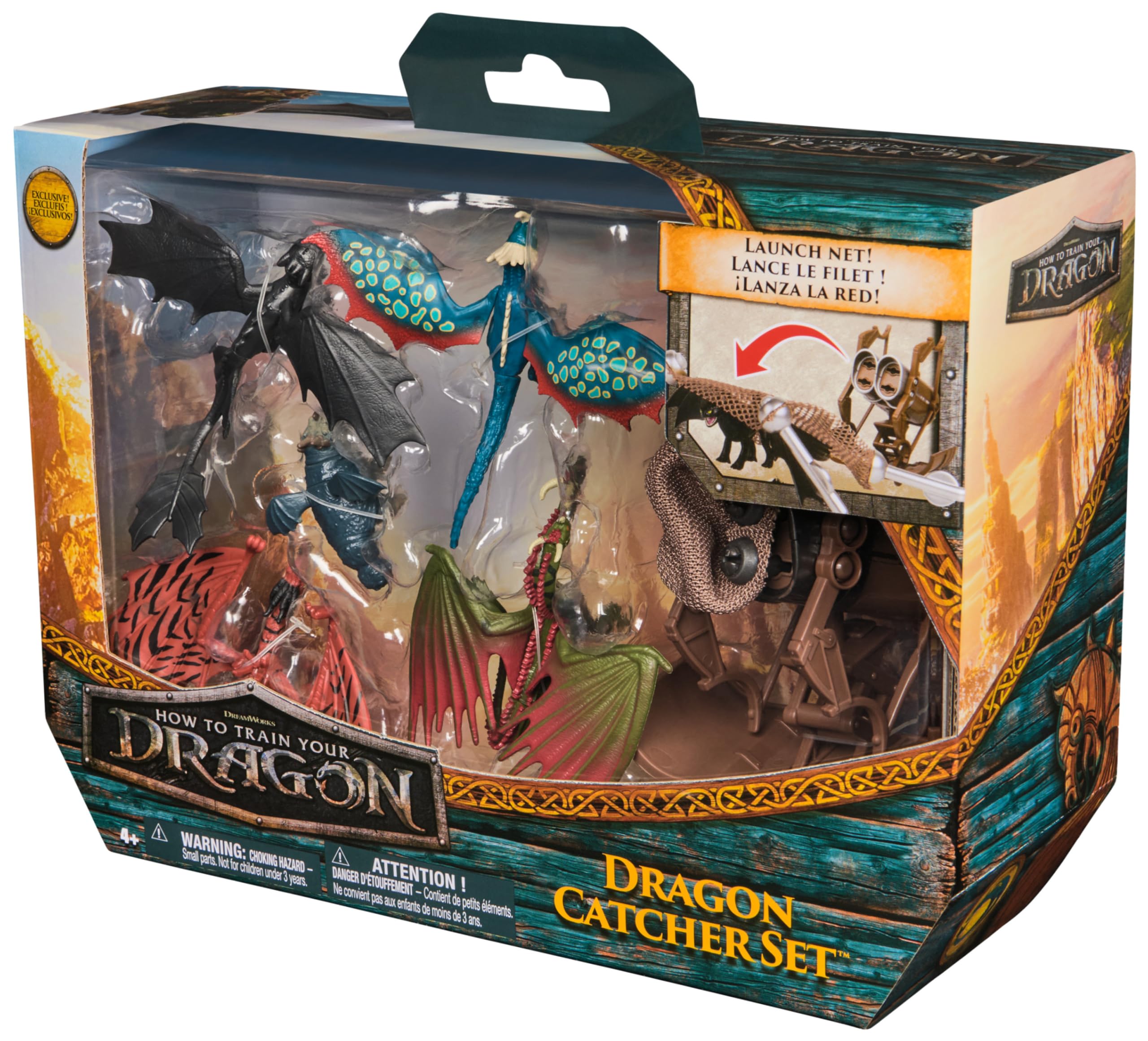 Dreamworks Dragons Dragon Catcher Set with 5 Dragons, Mangler, and Net | Ages 4+ 9