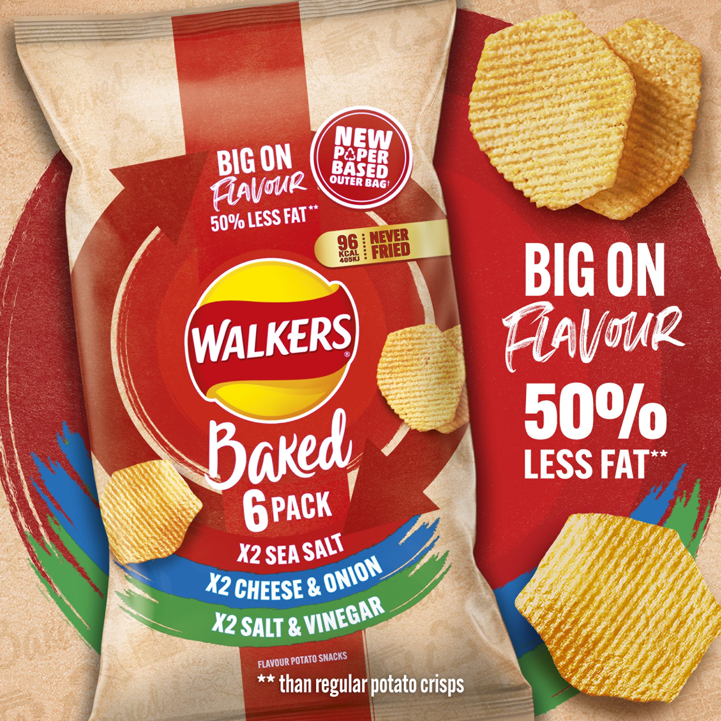 Walkers Ofengebackene Sortenpackung Chips, 6 x 22 g 3