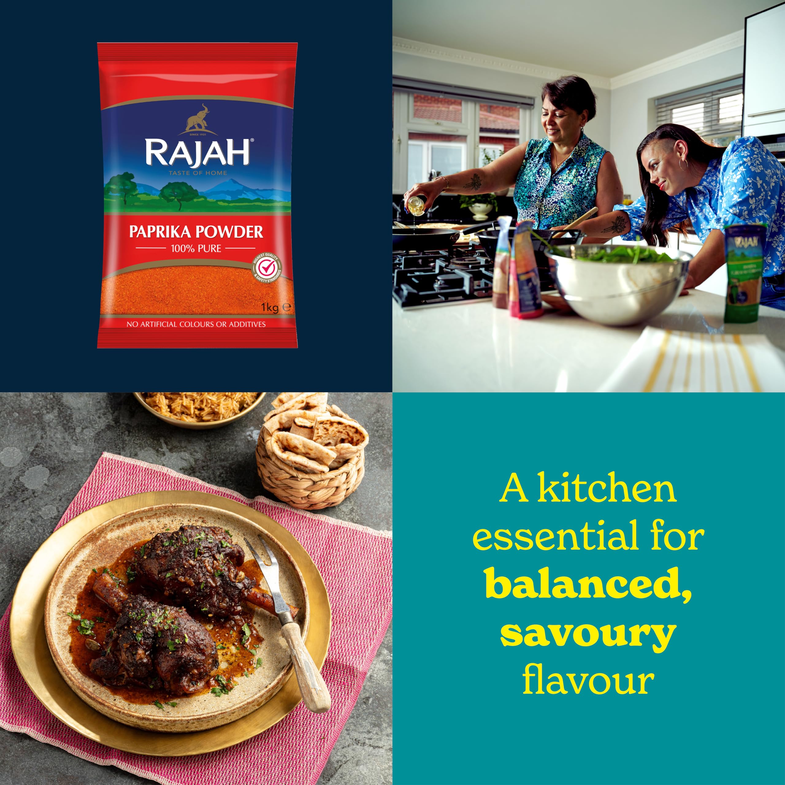Rajah Paprika Powder - 1kg Resealable Bag | 100% Pure Ground Spice 3