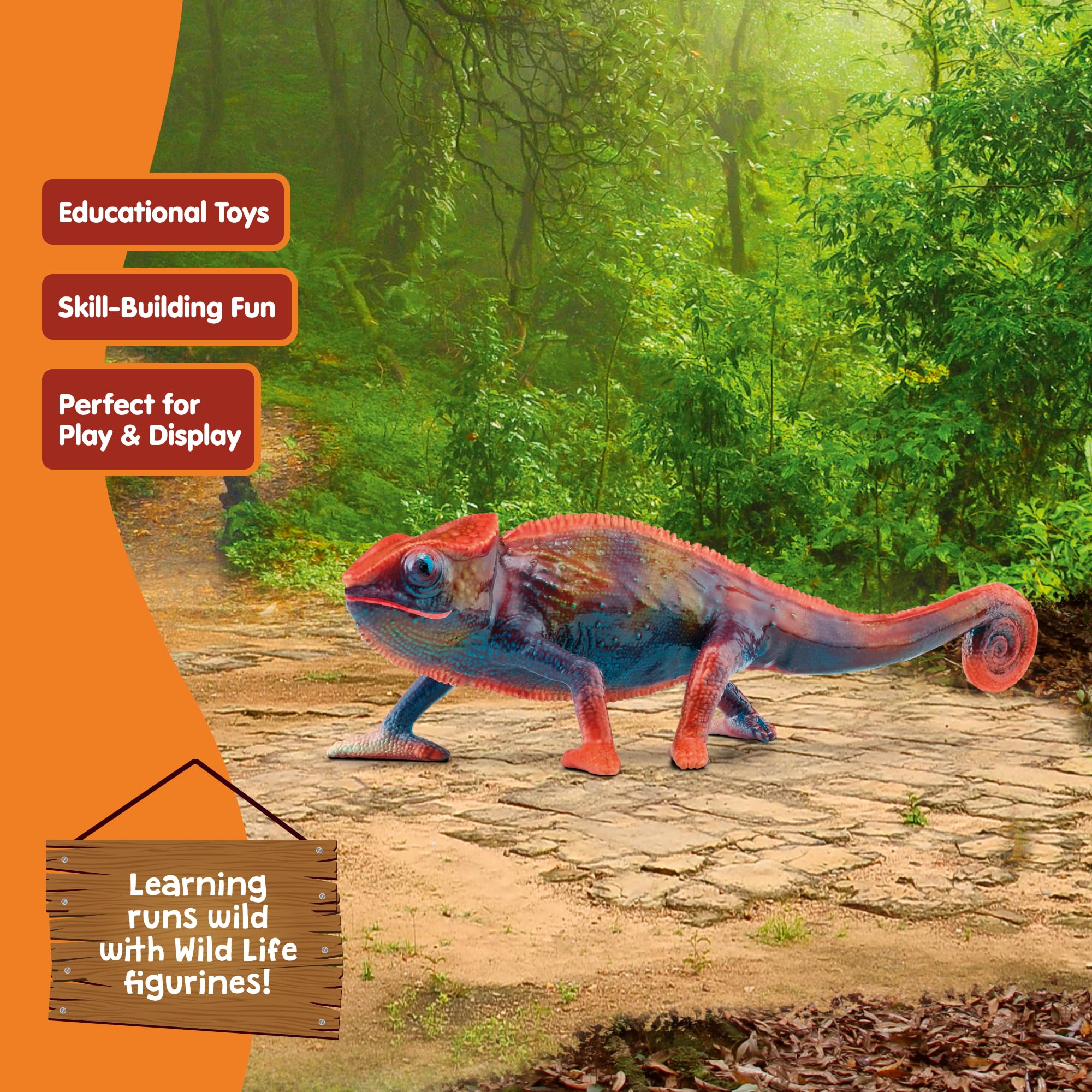 Schleich Wild Life Chameleon Figurine 14858 | Multicolor Plastic | 1.7 Inch 7