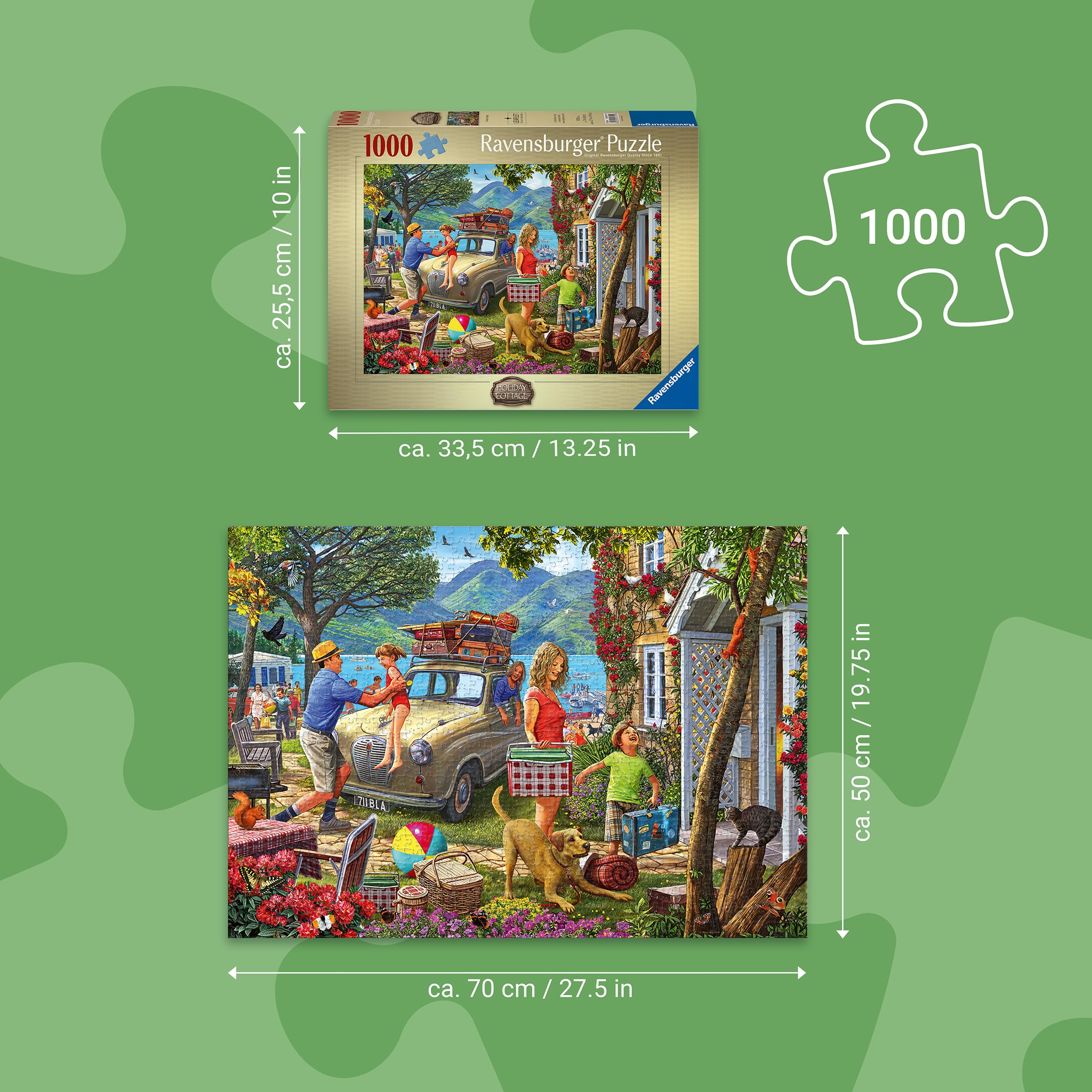 Ravensburger Holiday Cottage Jigsaw Puzzle - 1000 Pieces | Summer Scene | FSC Certified 3