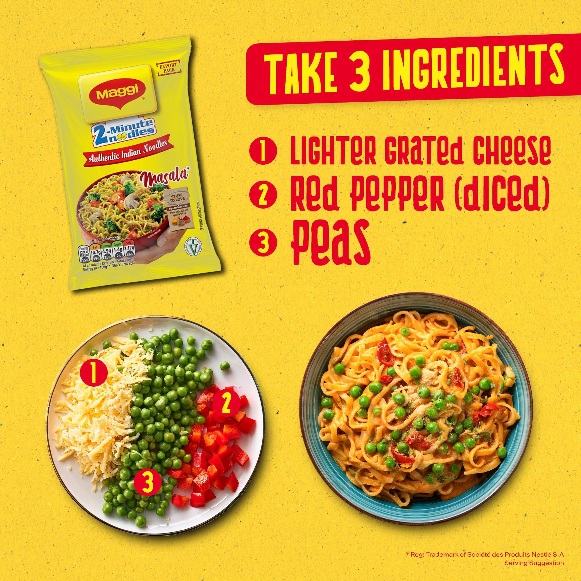MAGGI 2 Minute Authentic Indian Masala Spicy Instant Noodles - 70g Single Pack 4