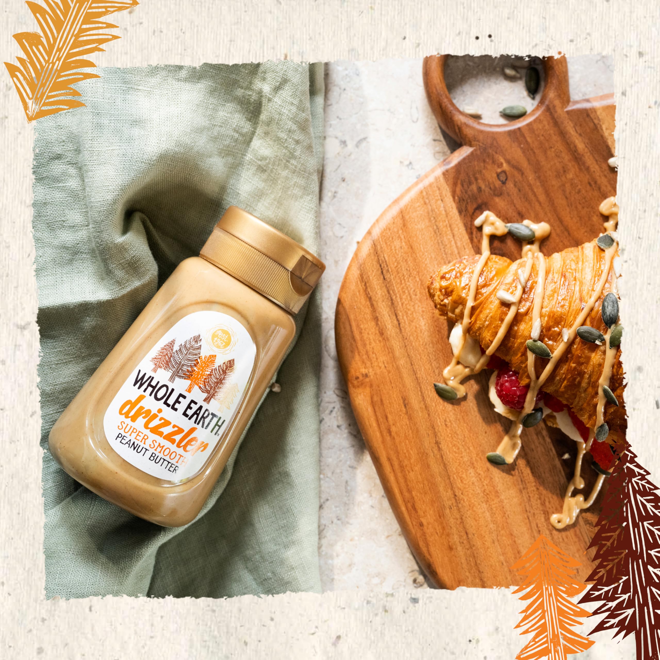 Whole Earth Drizzler Original geröstete Erdnussbutter – Super geschmeidiger, quetschbarer Aufstrich 12