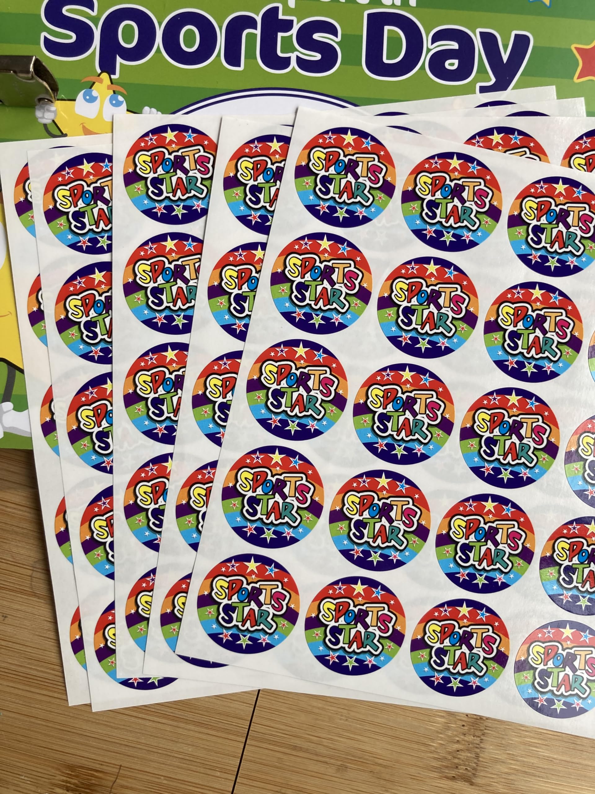 SuperStickers Sports Star Stickers - 125 Pack, 28mm Circular Stickers for Sports Rewards 4