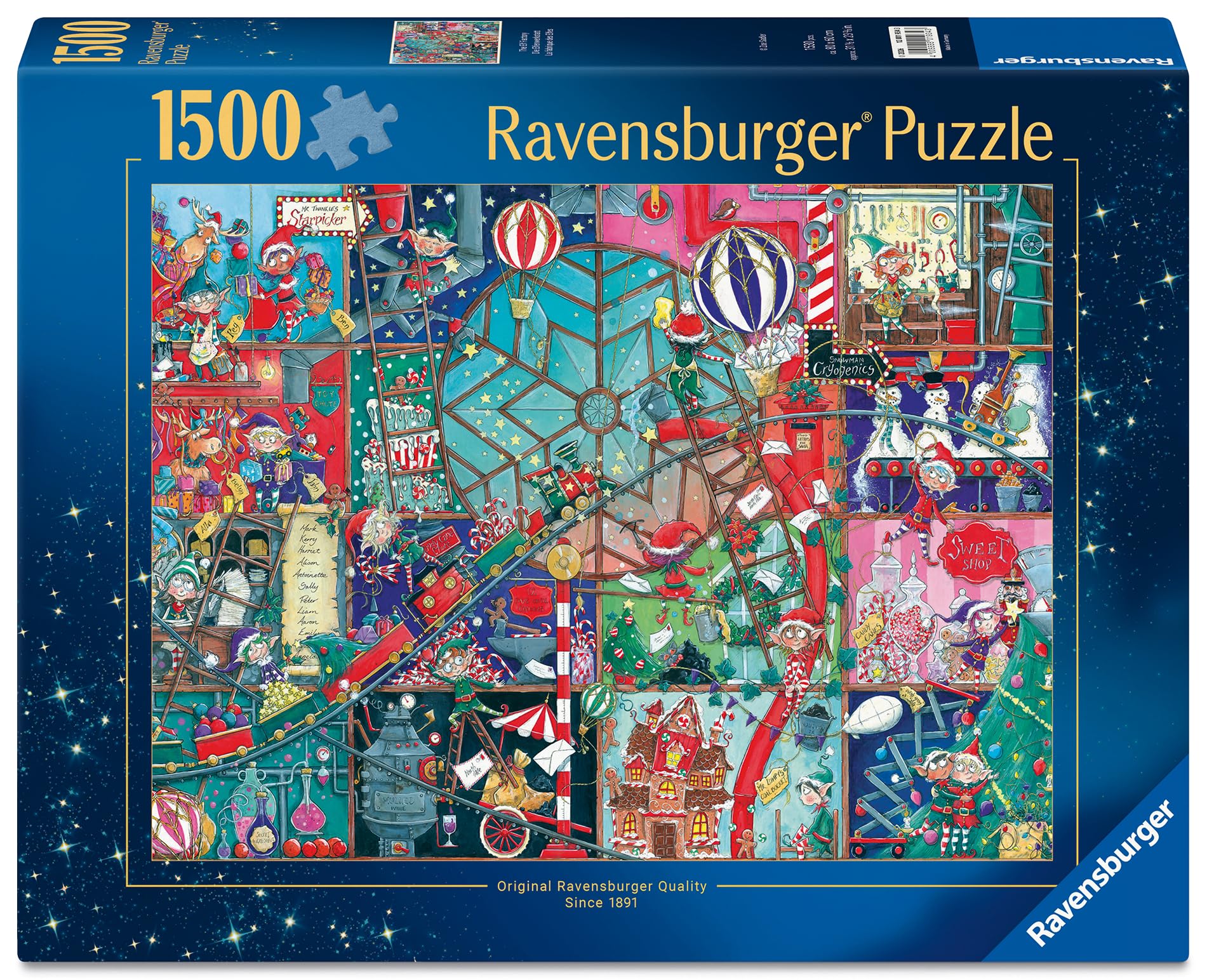 Ravensburger Elf Factory Jigsaw Puzzle - 1500 Pieces | Festive Christmas Scene | 80 x 60cm 2