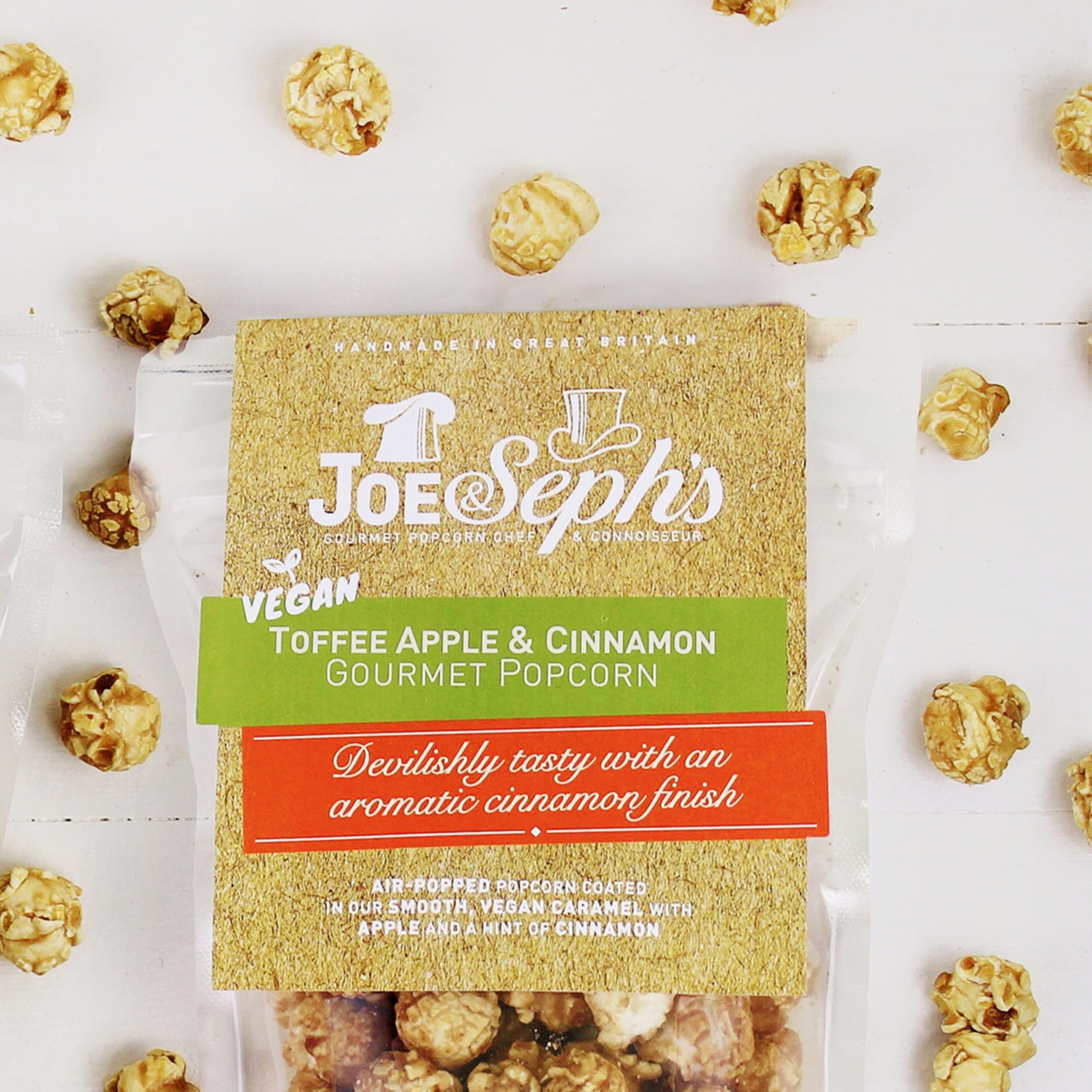 Joe & Seph's Vegan Toffee Apple with Cinnamon Popcorn - 80g Pouch 3