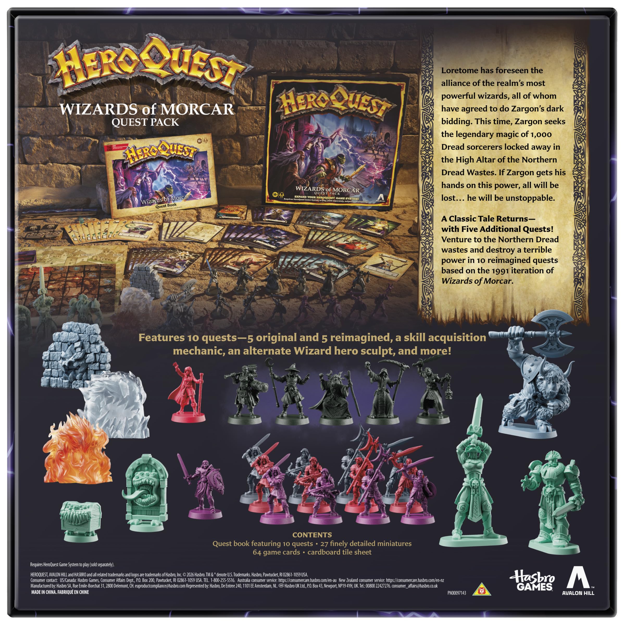 Avalon Hill HeroQuest Wizards of Morcar Quest Pack | 10 Quests | 27 Miniatures | Ages 14+ 7