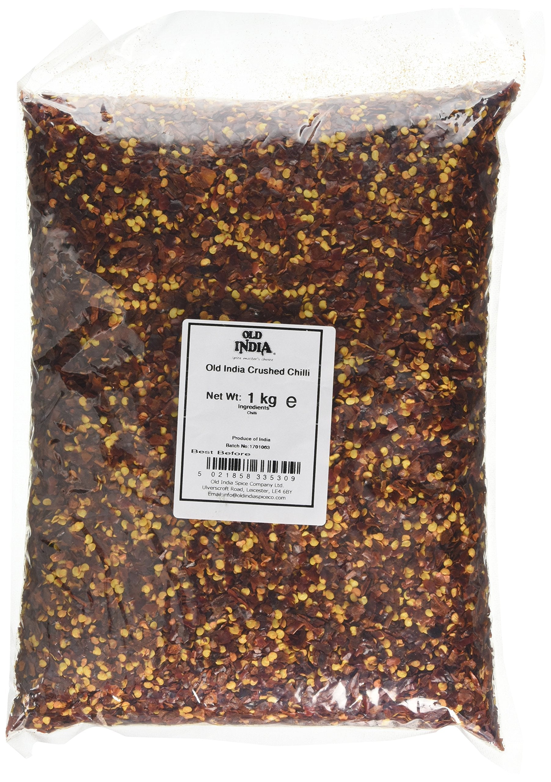 Old India Crushed Chilli Flakes - 100% Natural, Additive & GMO Free | 1kg Heat Sealed Bag
