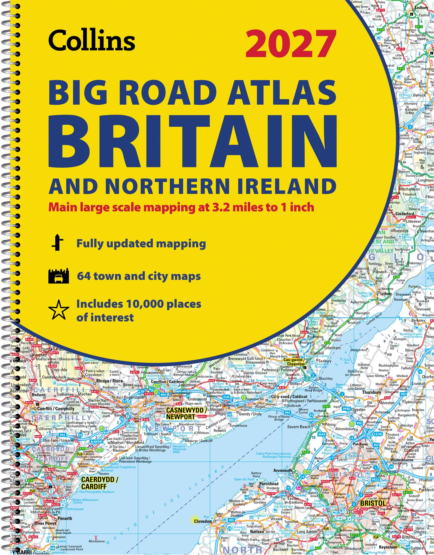 Collins Collins Big Road Atlas Britain and Northern Ireland 2027 | A3 Spiral Bound