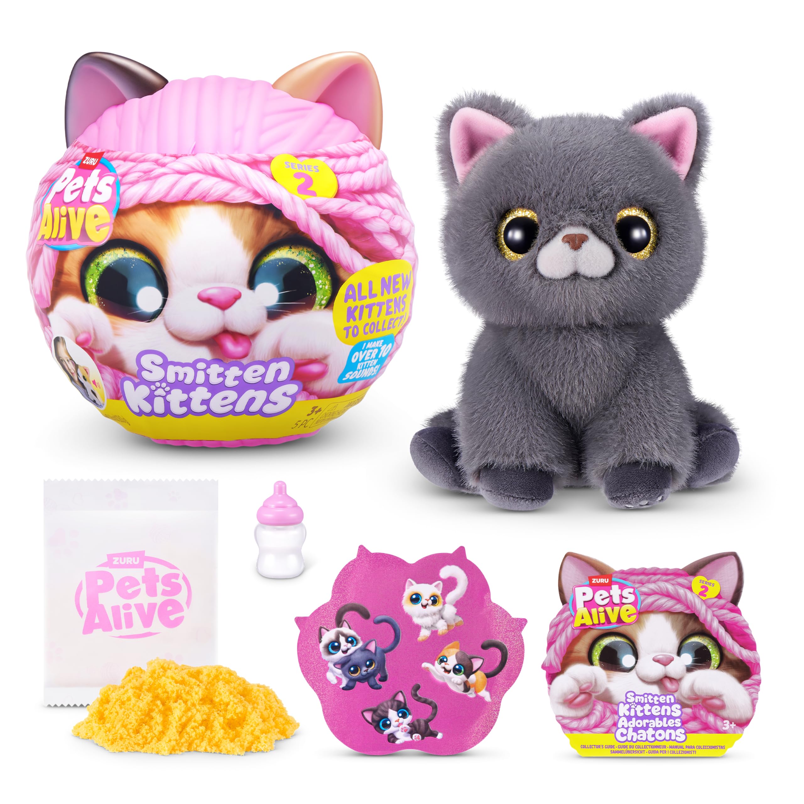 Pets Alive Smitten Kittens Series 2 British Shorthair Interactive Plush Toy by ZURU | 7.87 inches
