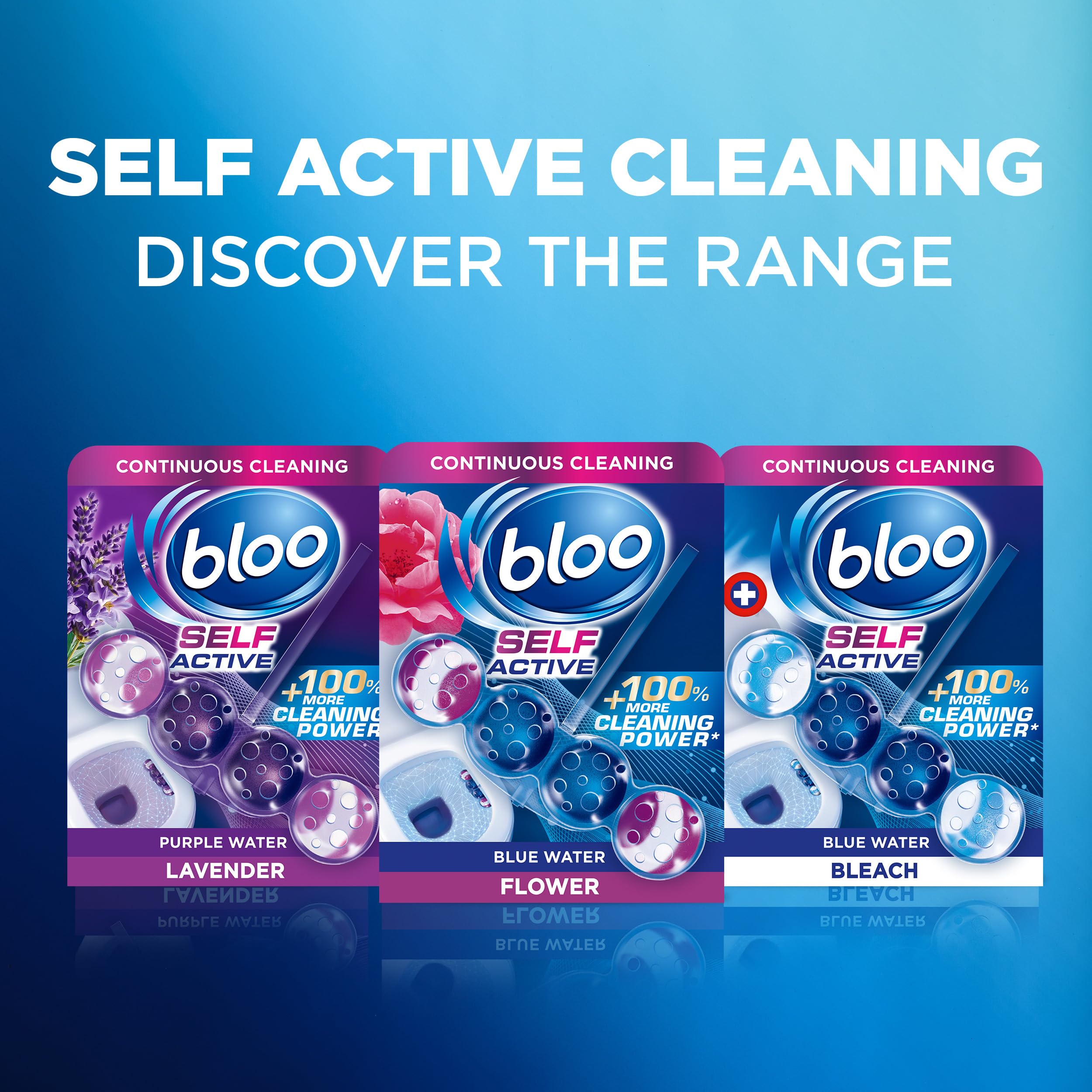 Bloo Self Active Duo Toilet Rim Block and Bowl Cleaner with Flower Scent | Pack of 2 8