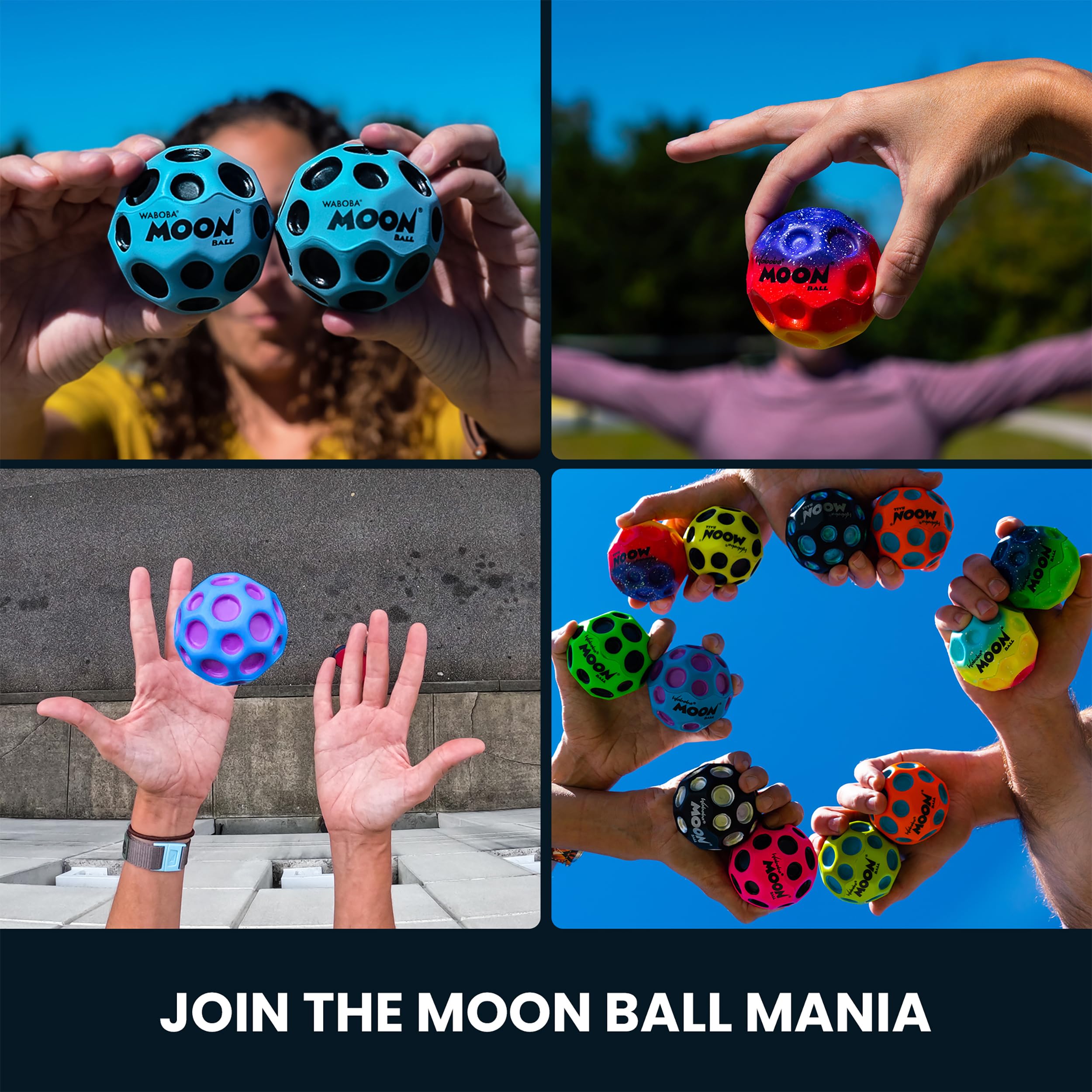 Waboba The Original Moon Ball - Hyper Bouncy Ball for All Ages | Rainbow | 65mm 6