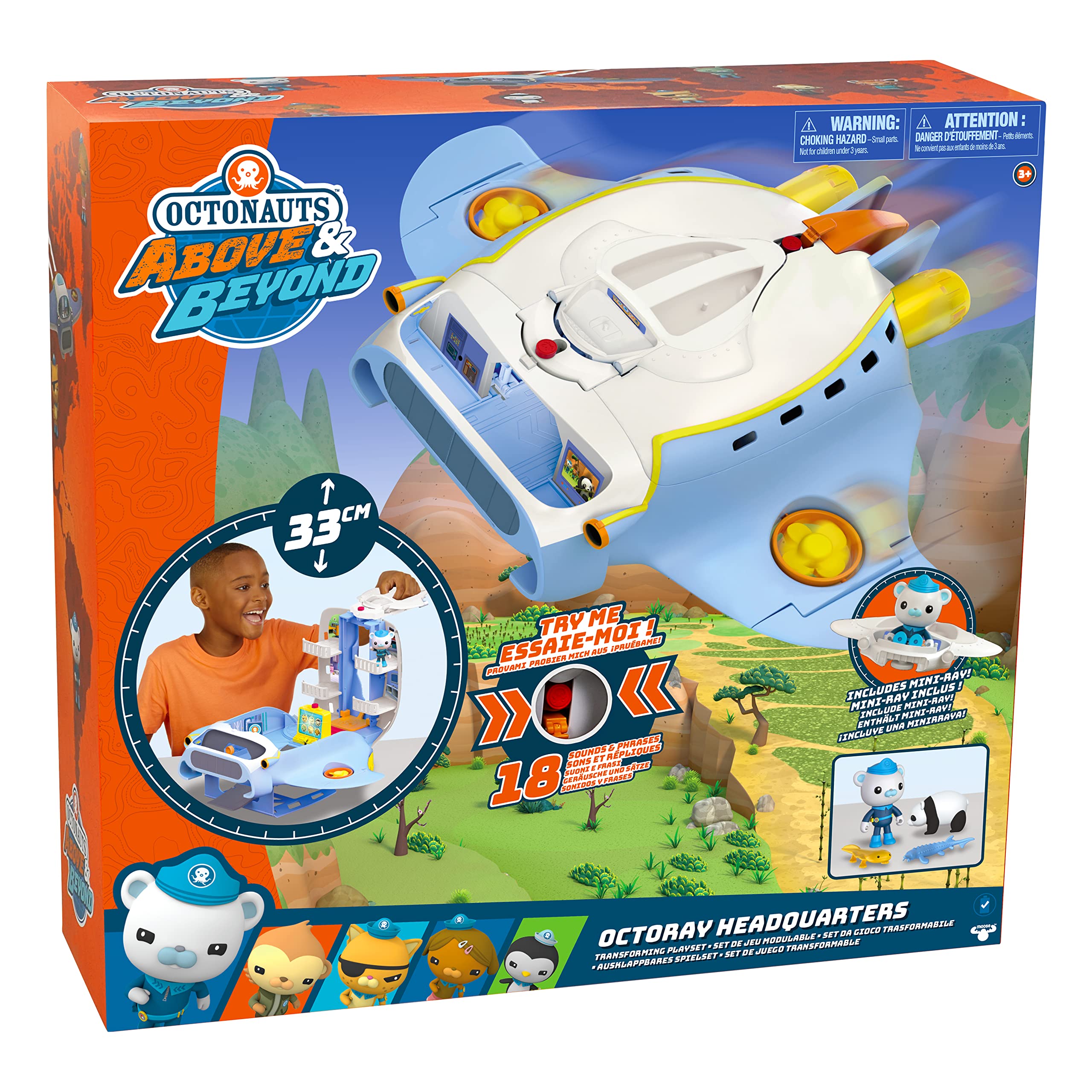 Octonauts Octoray Verwandelbares Spielset mit Lichtern und Geräuschen – 7-teiliges Set mit Captain Barnacles-Figur 10