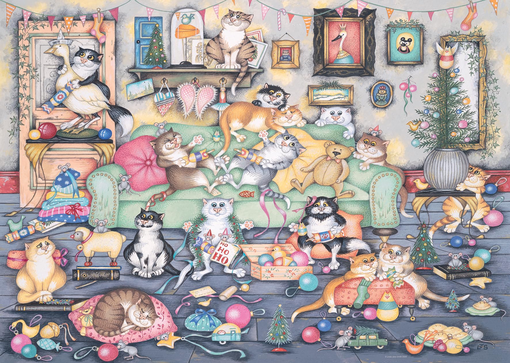 Ravensburger Crazy Cats Christmas Cracker 1000 Piece Jigsaw Puzzle 3