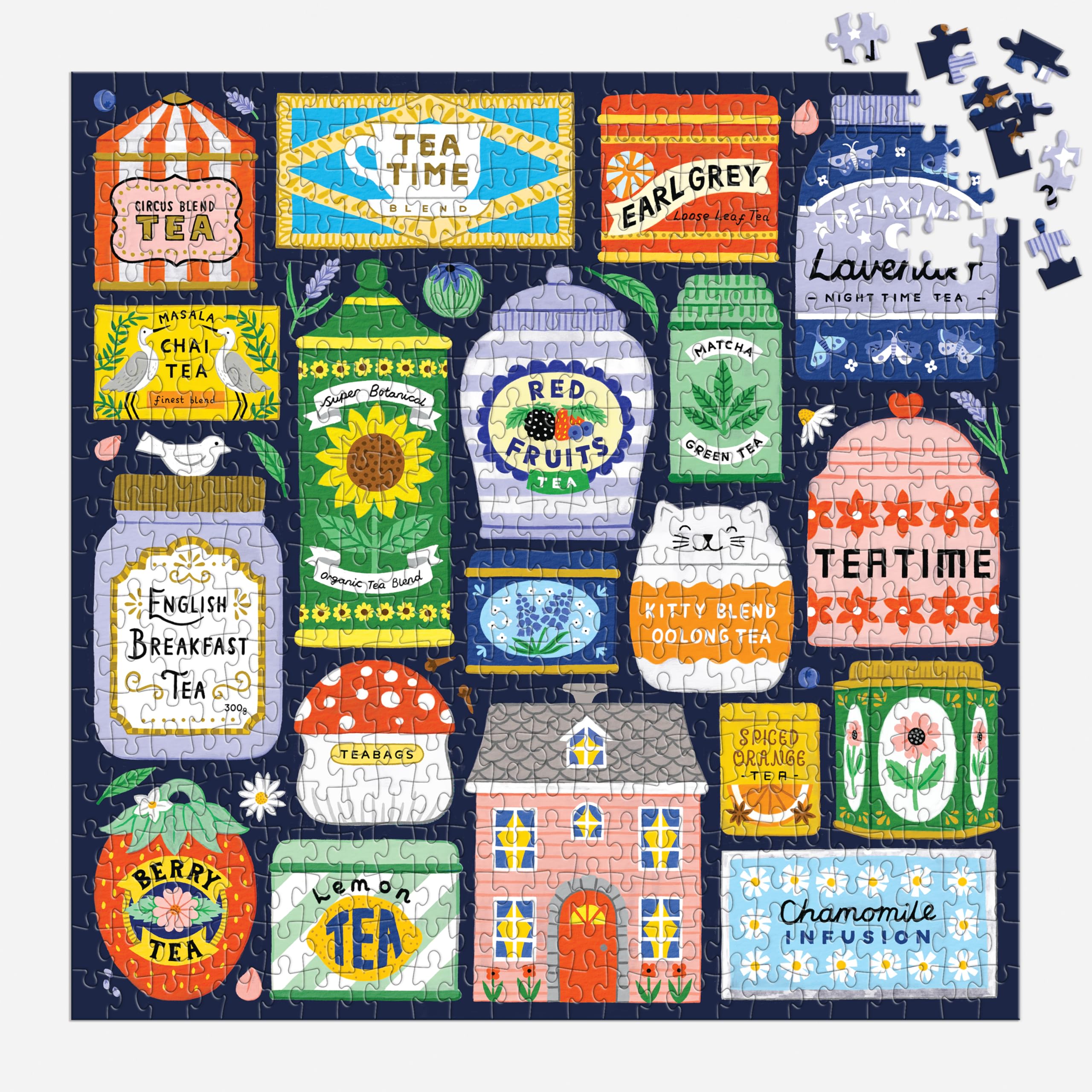 Galison Spot Of Tea 500 Piece Jigsaw Puzzle | 27" x 20" Finished Size | Recycled Materials 4