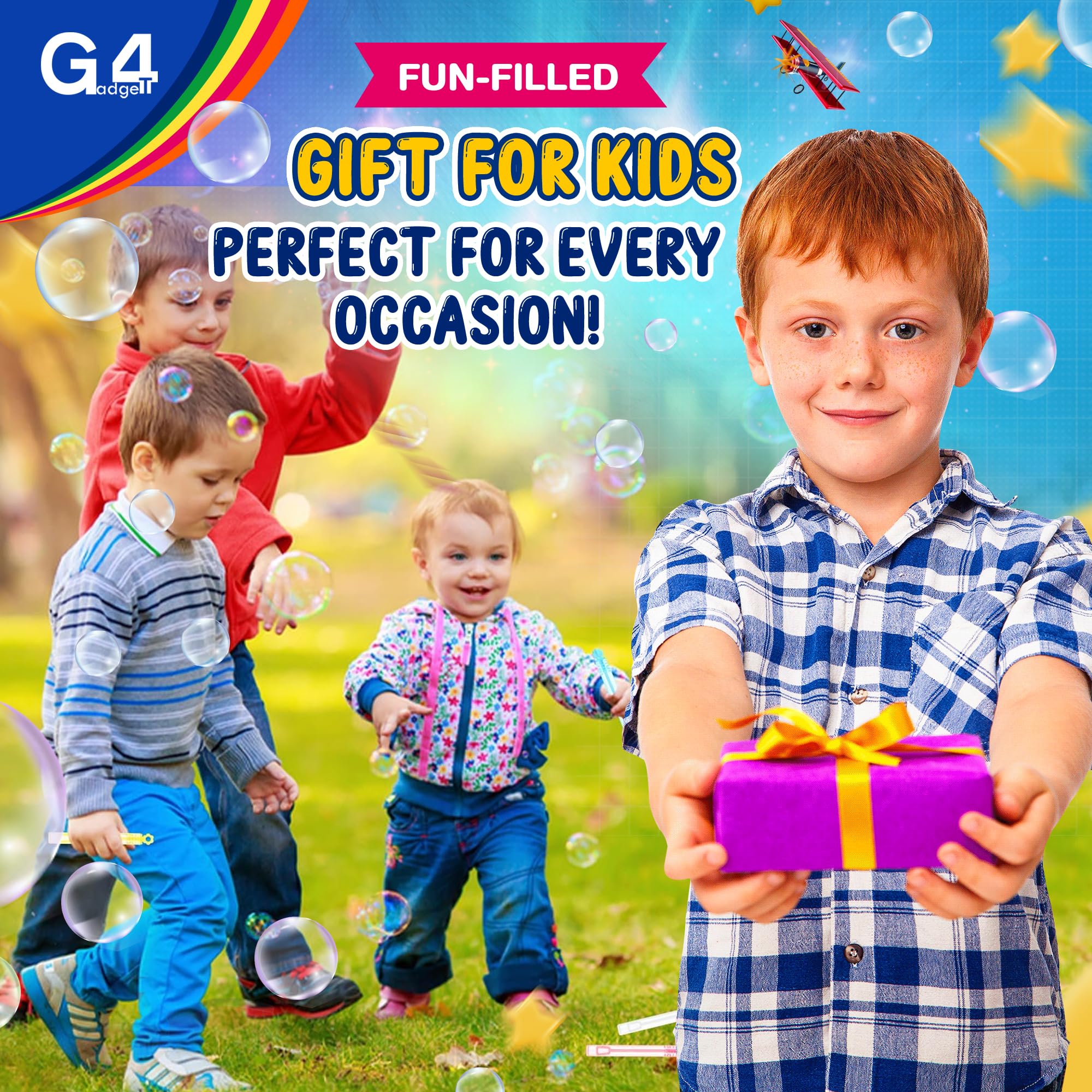 G4GADGET 36-Pack Bubble Tubes - Colourful Plastic Party Favour Set | 10.5 cm Size 4