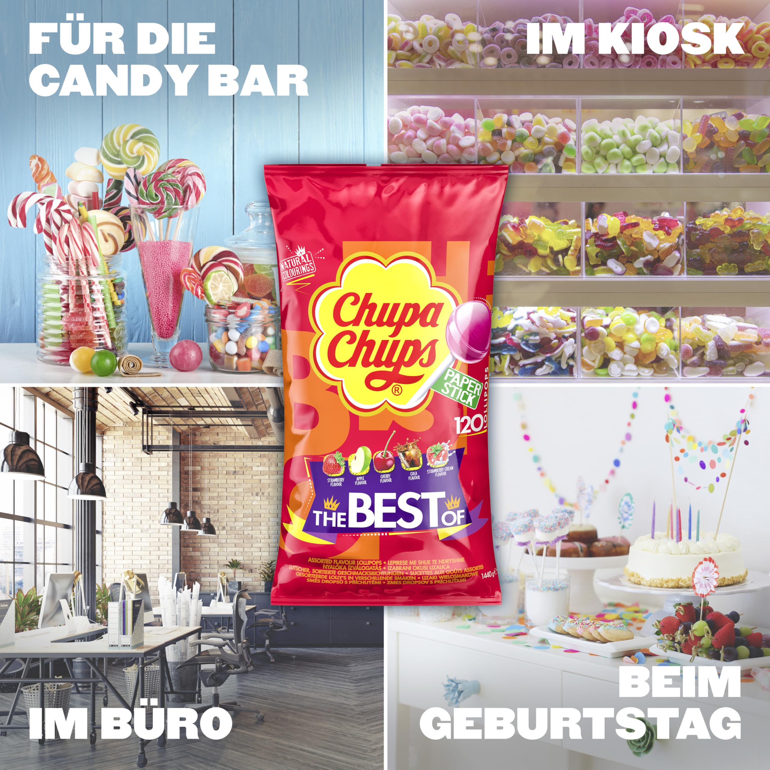 Chupa Chups The Best of Lollipop Party Bag | 120 Count | 5 Classic Flavours 4