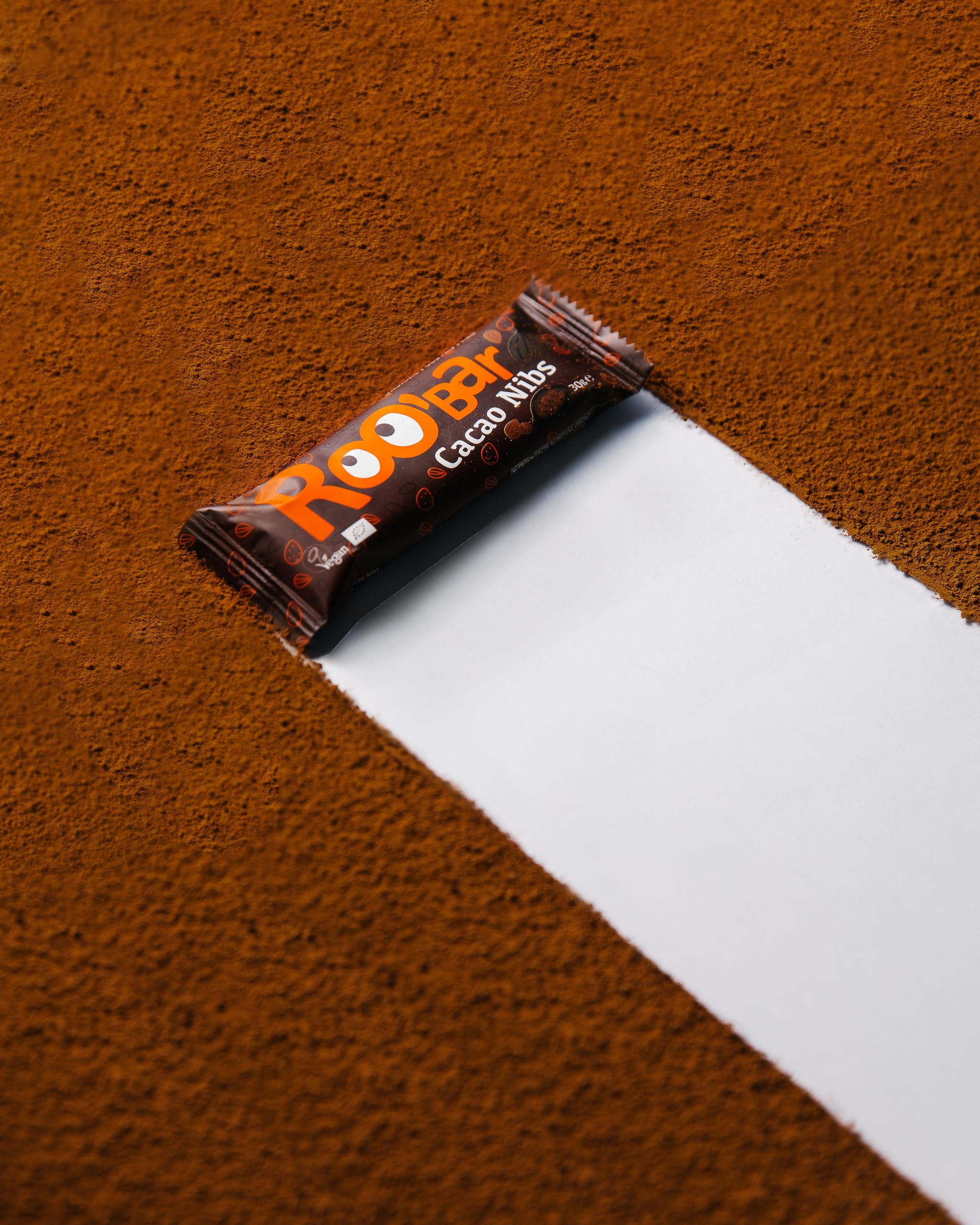 ROOBAR Cacao Nibs Raw Bar - 12 Count Pack | Organic, Vegan, Gluten Free Energy Boost 3