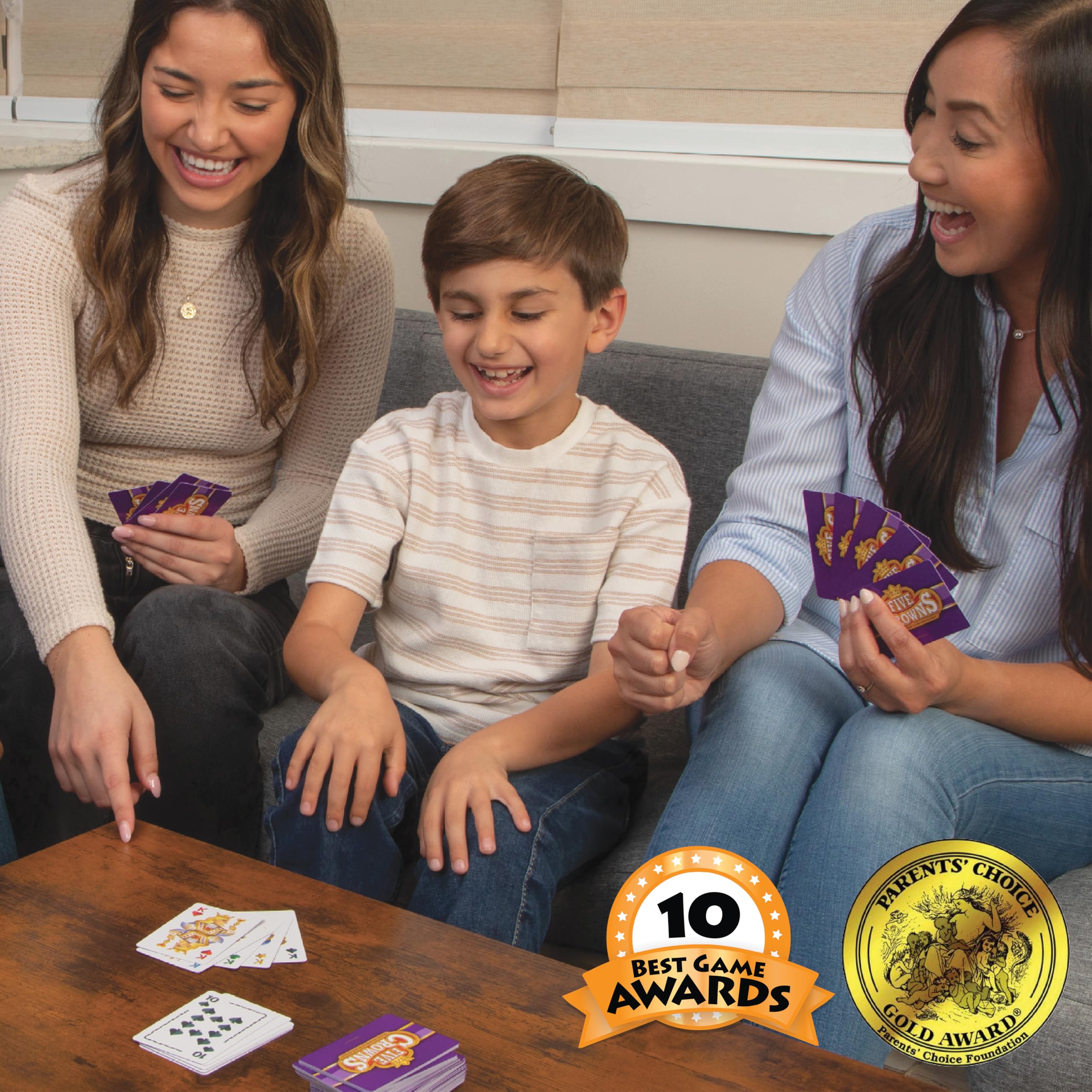 PlayMonster Five Crowns Rummy-Style Card Game | 1-7 Players | Ages 8+ | Custom 5-Suit Deck 5