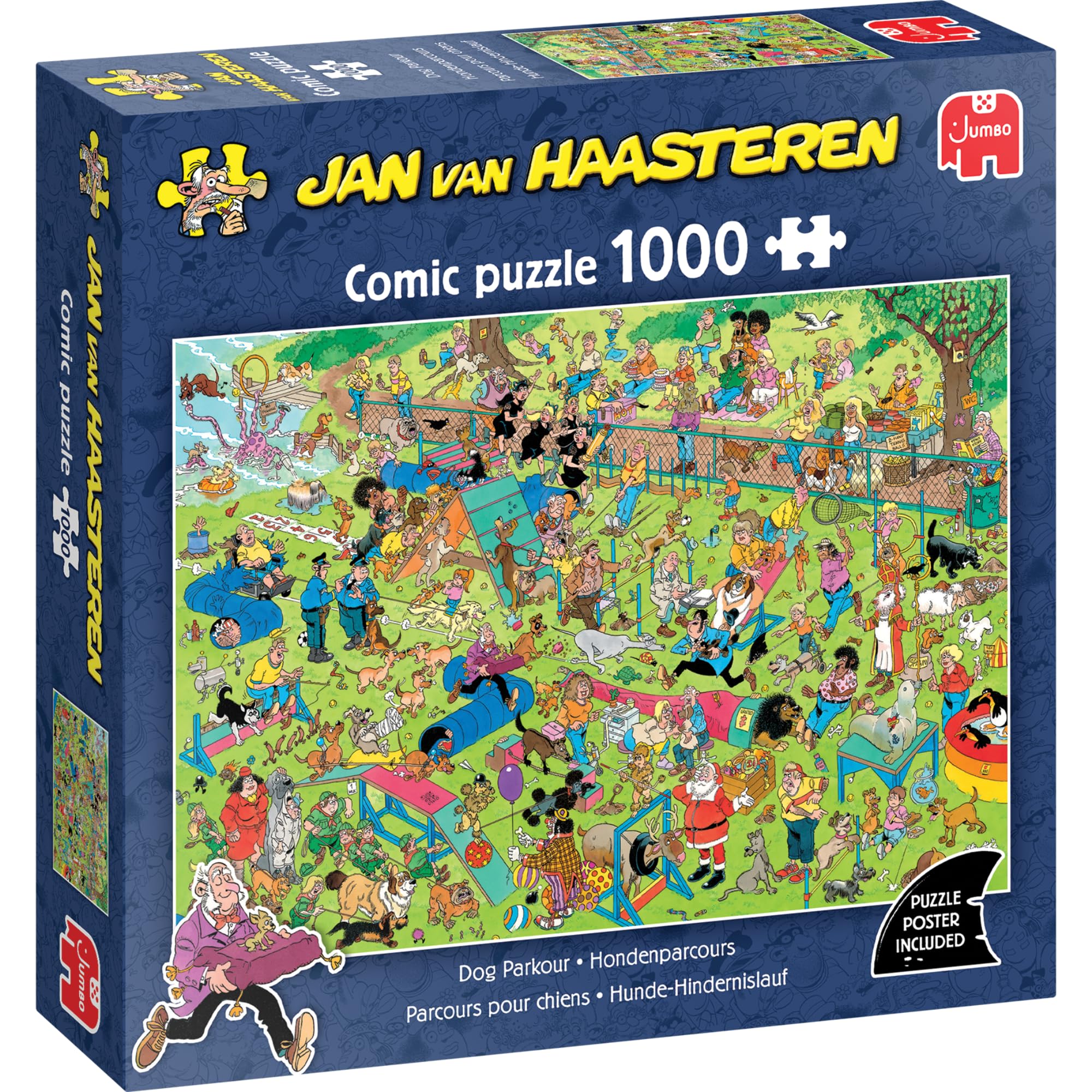 Jan van Haasteren Dog Parkour - 1000 Piece Adult Jigsaw Puzzle | 68 x 49 cm