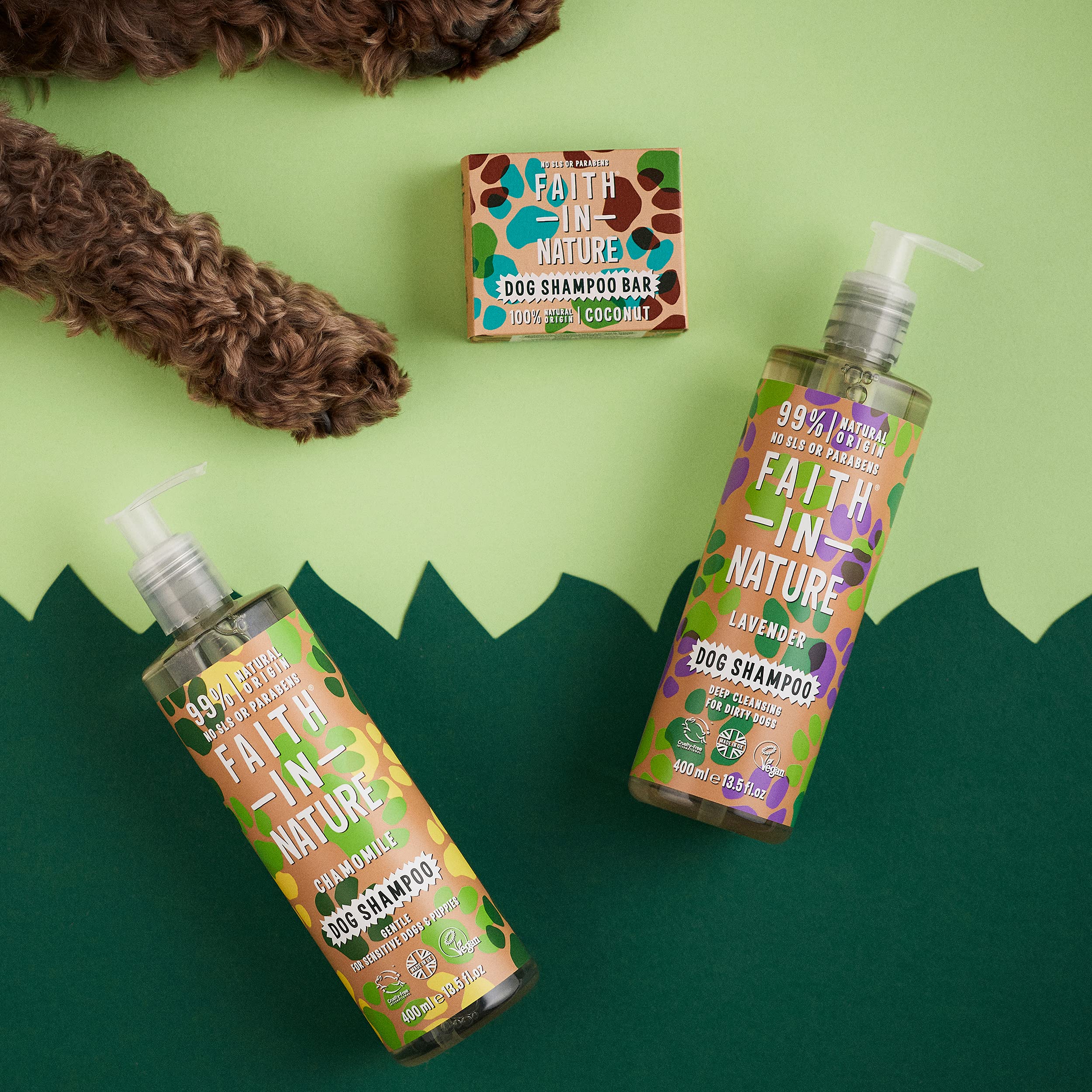 FAITH IN NATURE Dog Shampoo - Chamomile & Vitamin E for Shine | pH-Balanced | 400ml 3