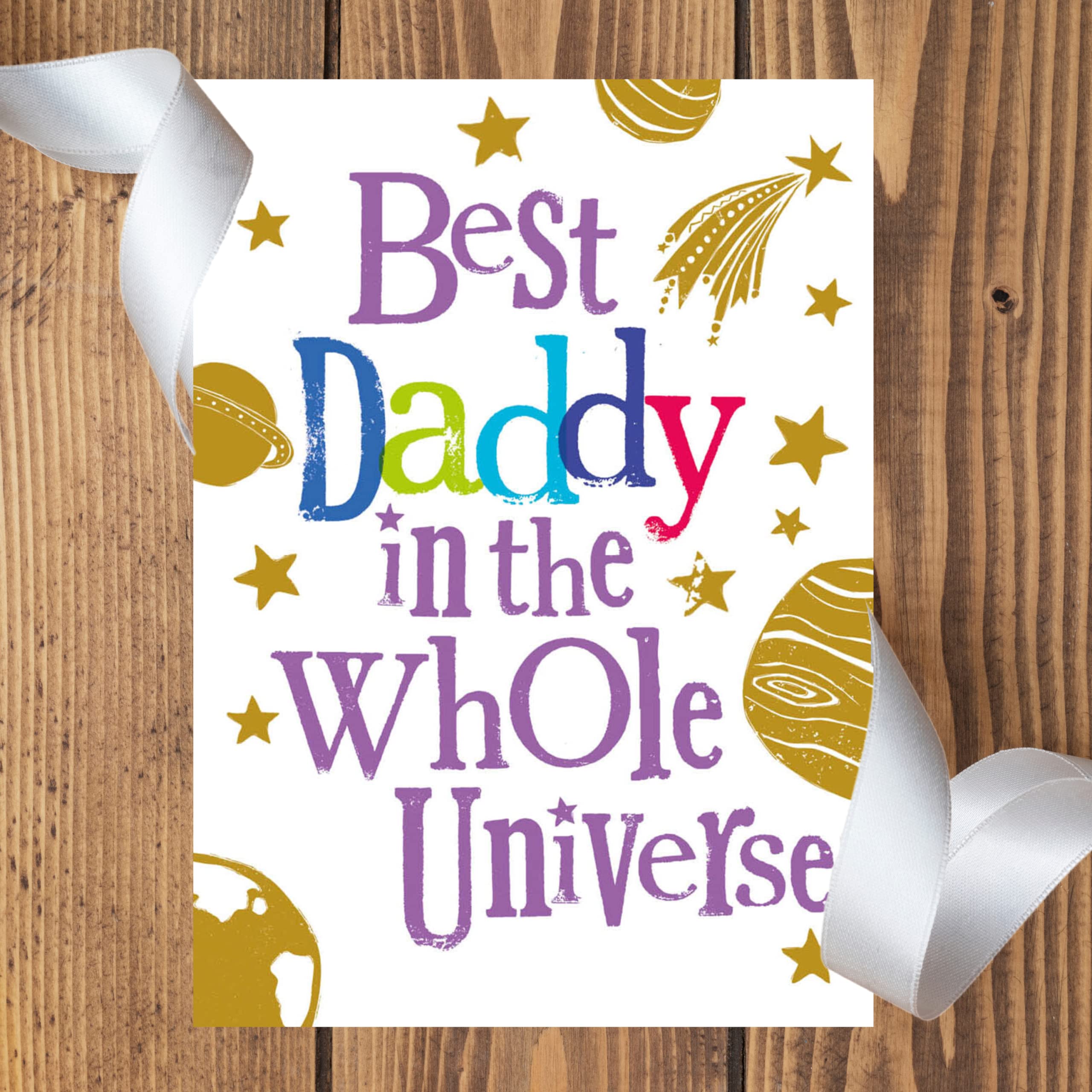 Danilo Promotions LTD Best Daddy In The Universe Greeting Card | 172mm x 124mm | FSC Certified 3