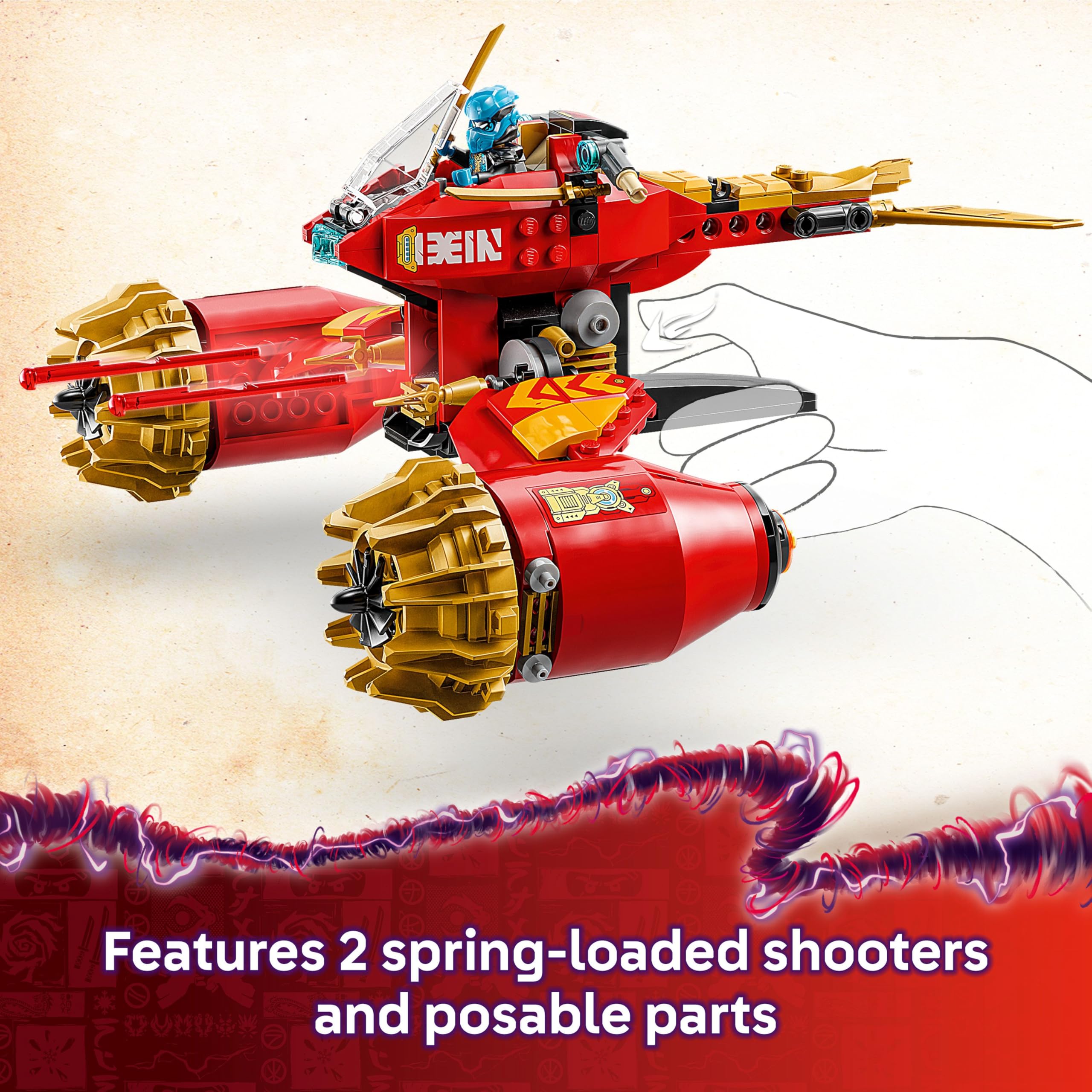 LEGO NINJAGO Kai’s Mech Storm Rider 71830 - Combo Vehicle Set with 3 Minifigures | Ages 7+ 5