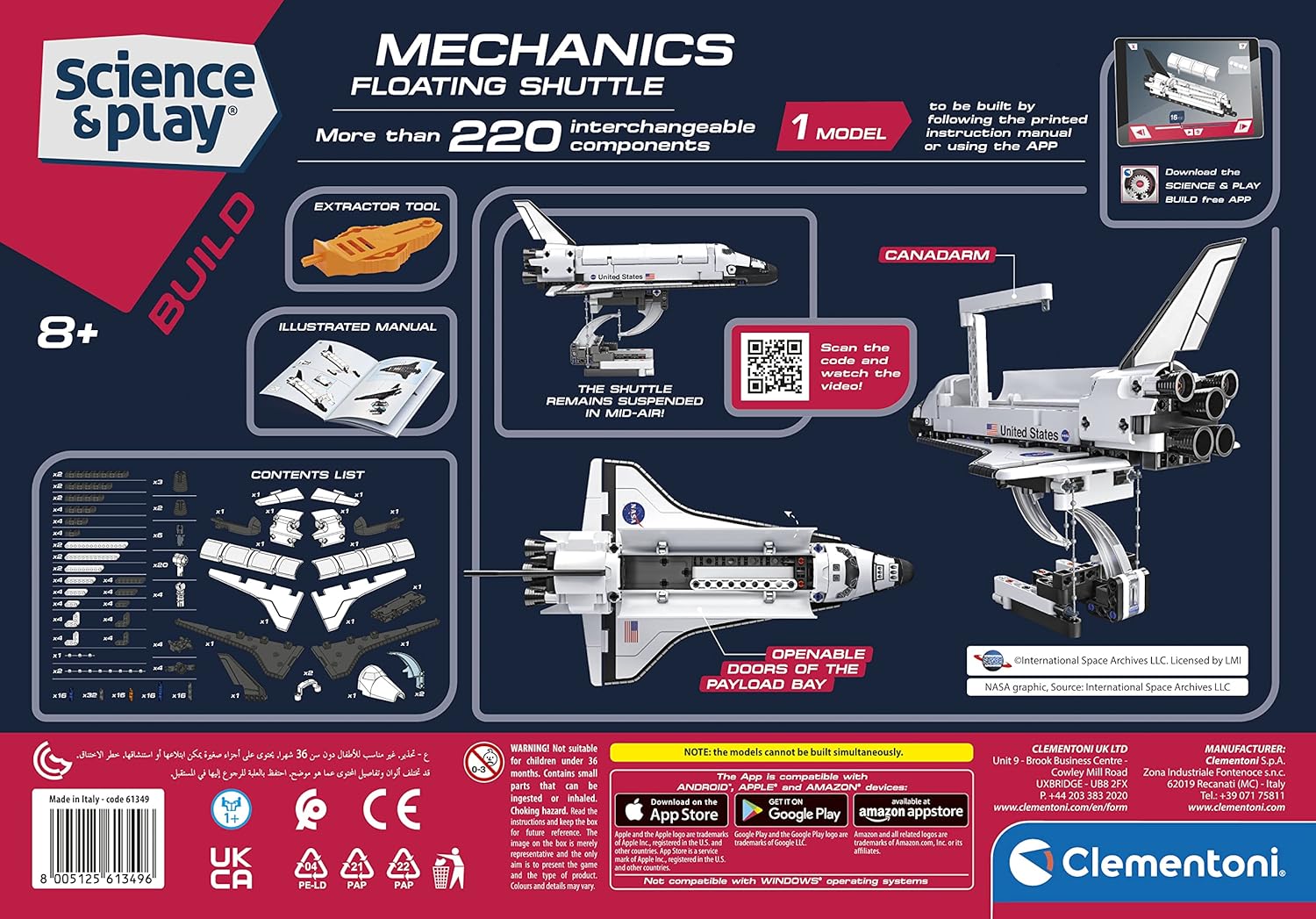 Clementoni NASA Floating Shuttle - Educational Space Model Kit for Kids 8+ 7