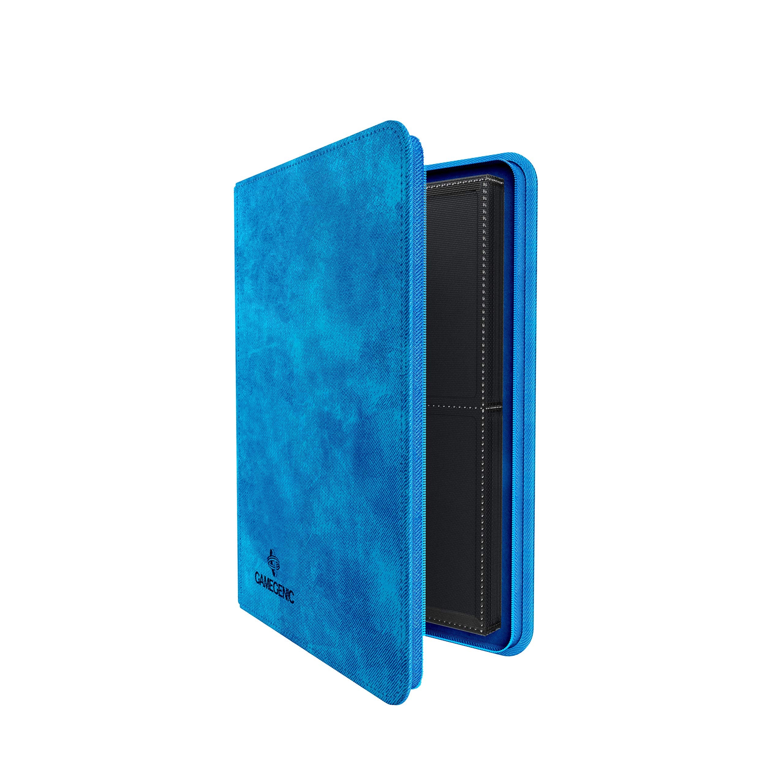 Gamegenic Zip-Up Album - 8-Pocket Side-Loading Pages | Holds 160 Sleeved Cards | Blue