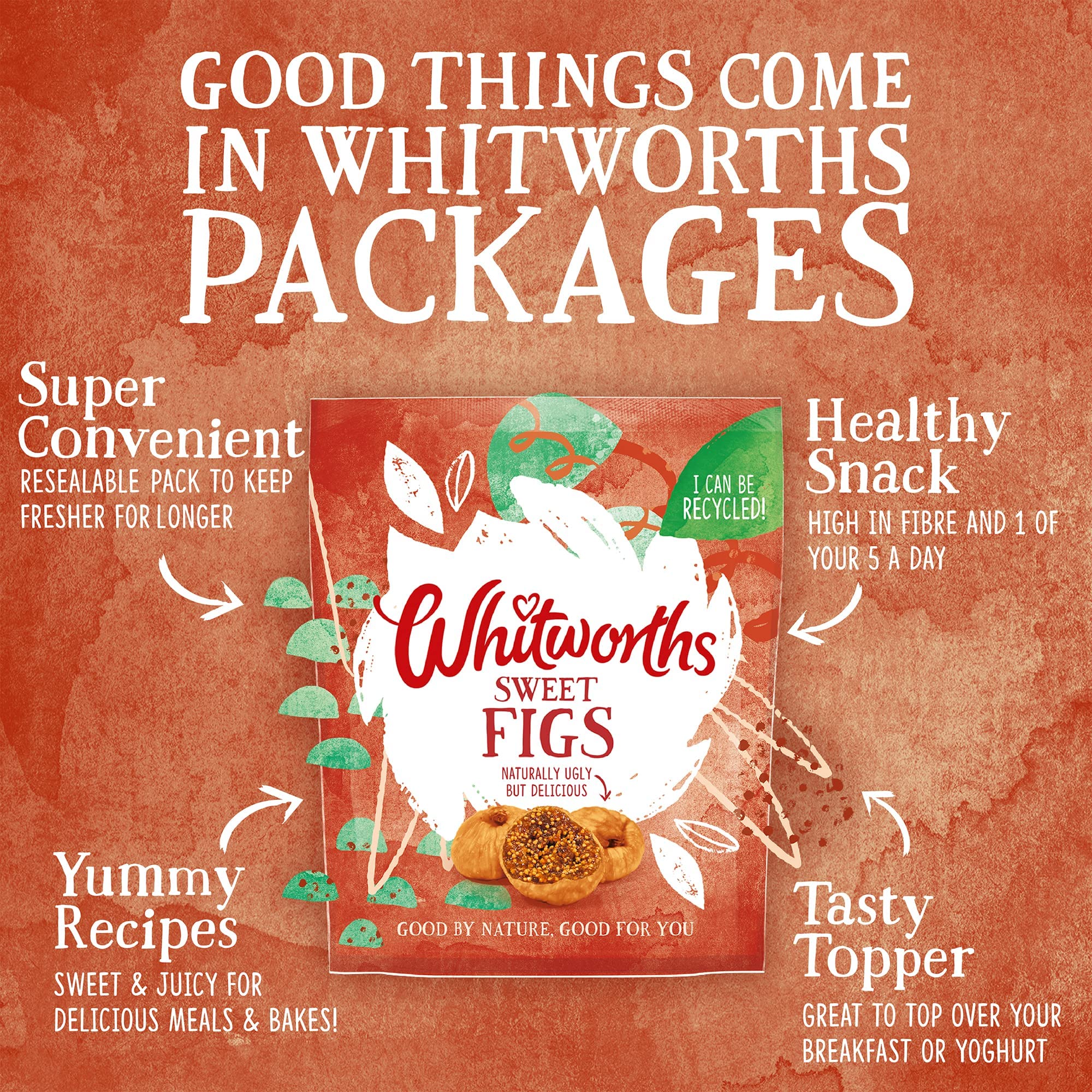 Whitworths Sweet Figs - 7 Value Packs (Total 1220g) | Naturally Sweet & High Fibre Snack 4