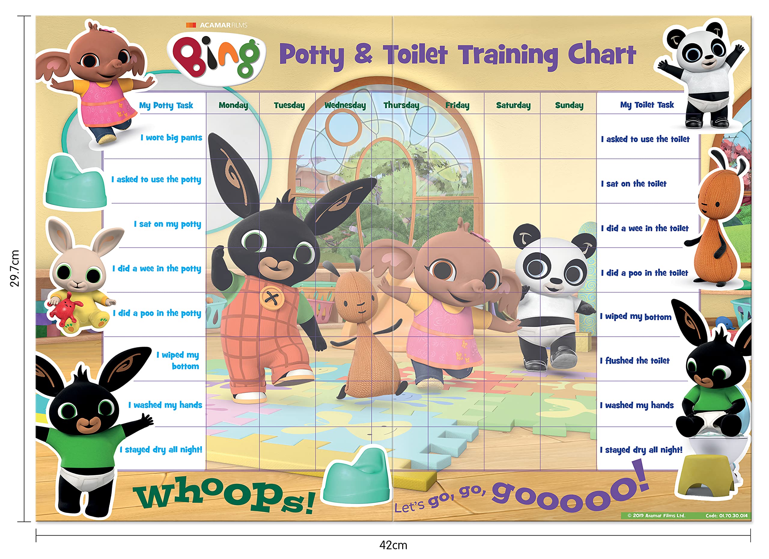 Paper Projects Bing Potty & Training Reward Chart with Reusable Stickers | A3 Size | Ages 3-6 4