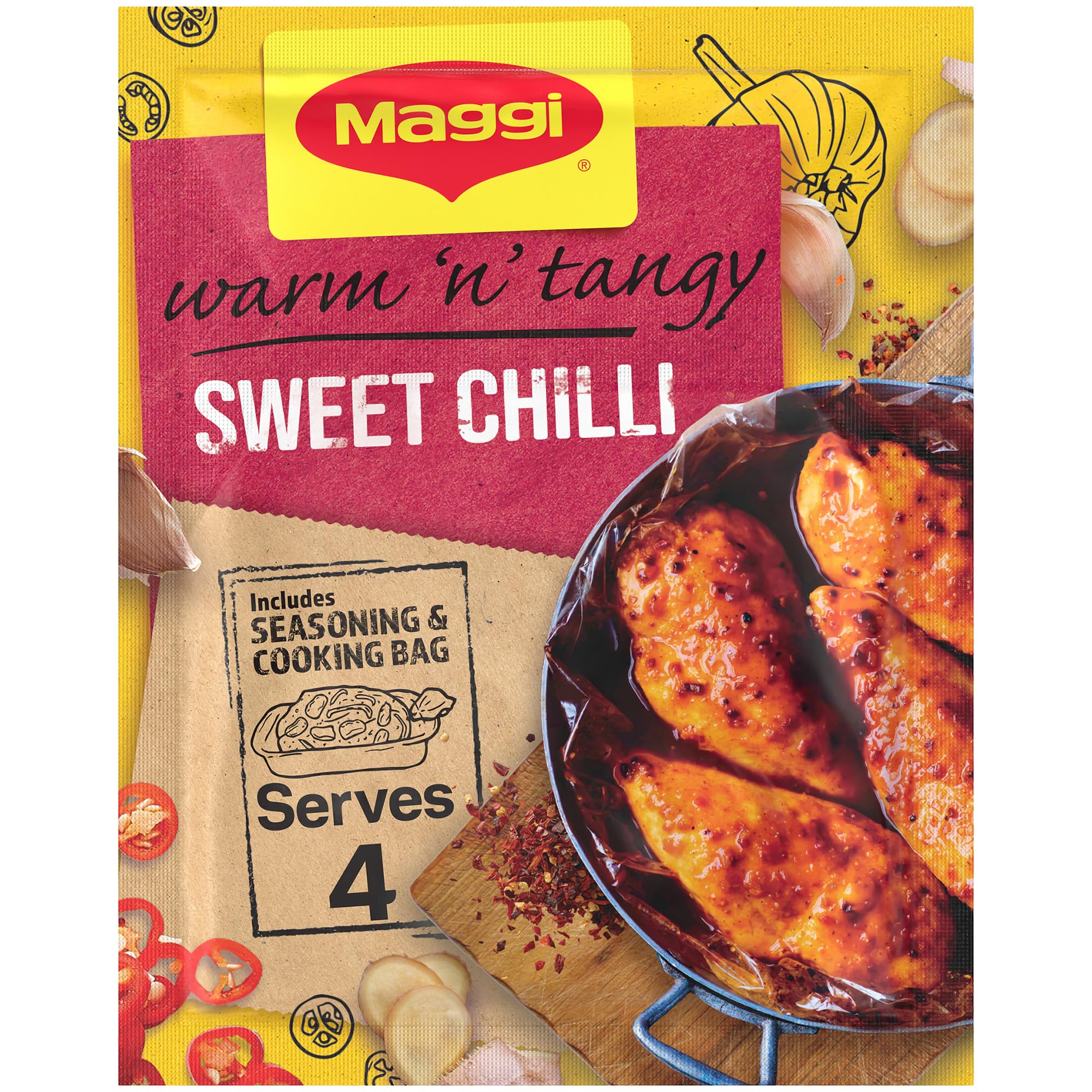 MAGGI So Juicy Sweet Chilli Recipe Mix Powdered Poultry Seasoning - Warm 'n' Tangy, 44g