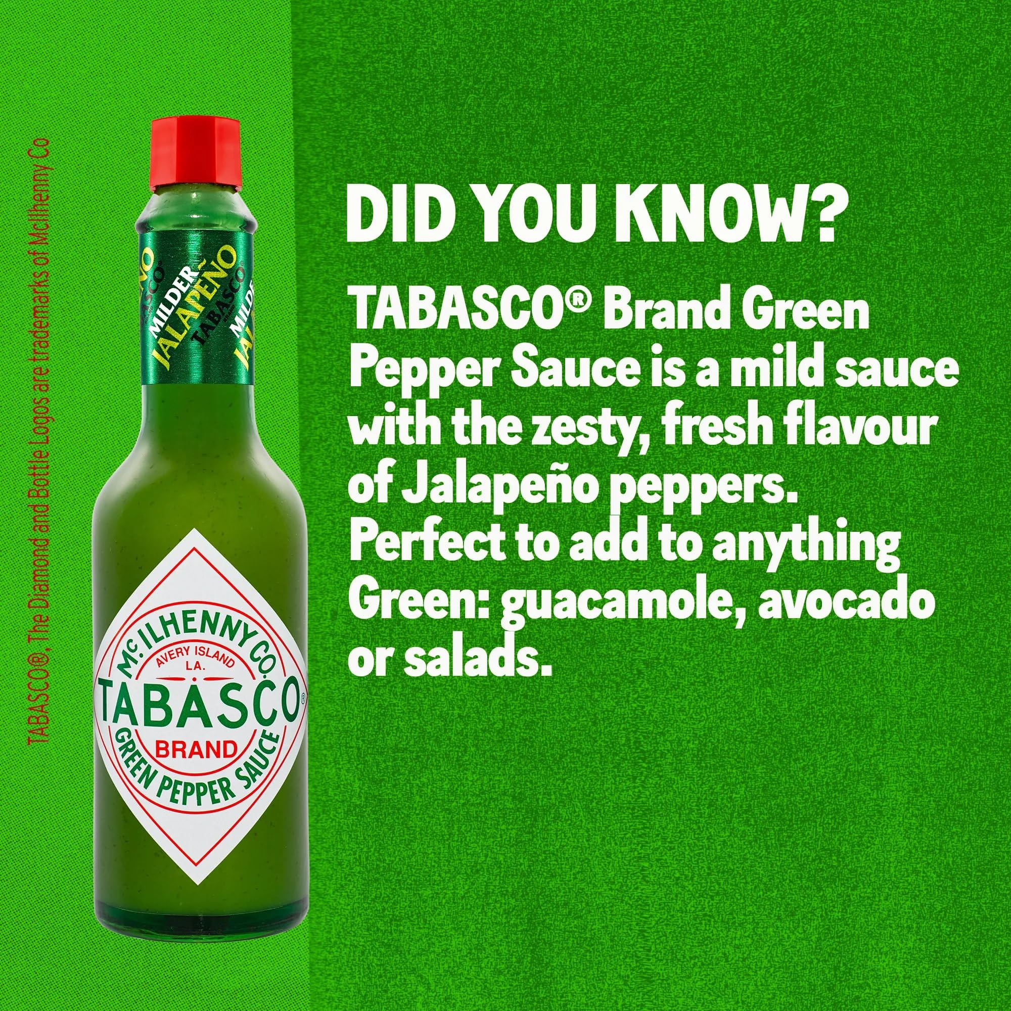 Tabasco Green Pepper Mild Hot Sauce - Tangy Jalapeño Heat | 57ml Bottle
