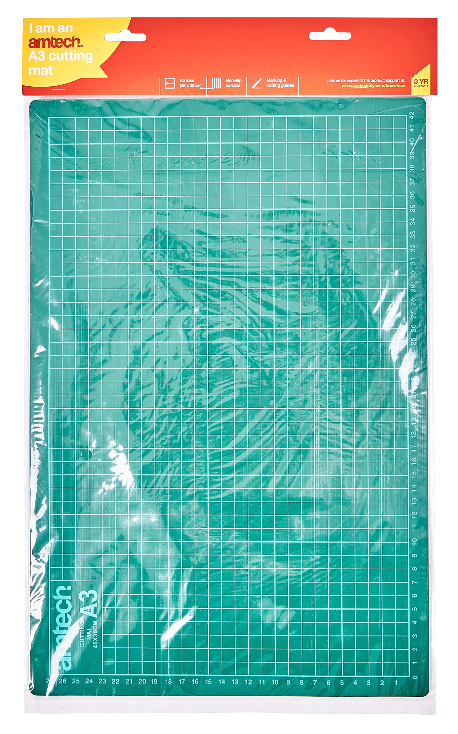 Amtech S0530 A3 Cutting Mat, Craft Cutting Board Non-Slip Surface for Fabric, Craft, Paper,Clear 5
