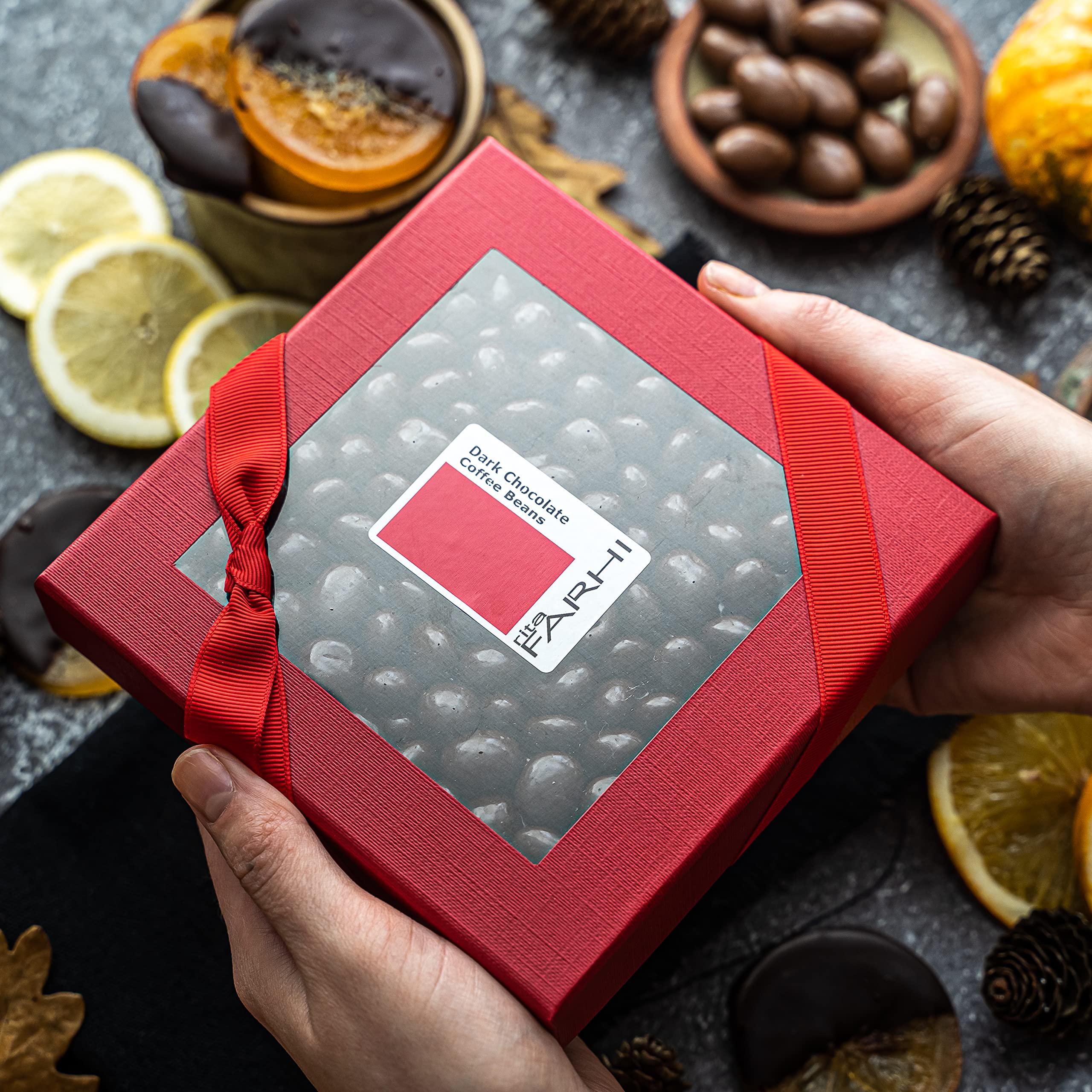 Rita Farhi Dark Chocolate Coated Coffee Beans Gift Box | 200g | Made in Britain 5