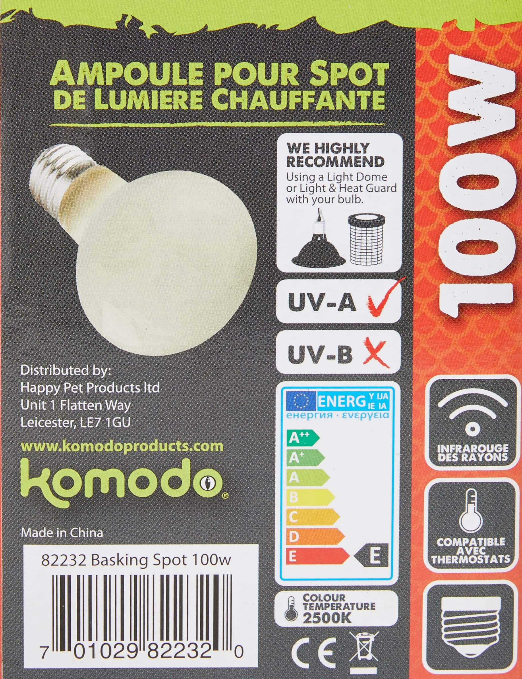 Komodo Basking Spot Lamp ES - 100 Watt Focused Heat | Moderate UVA Output 3