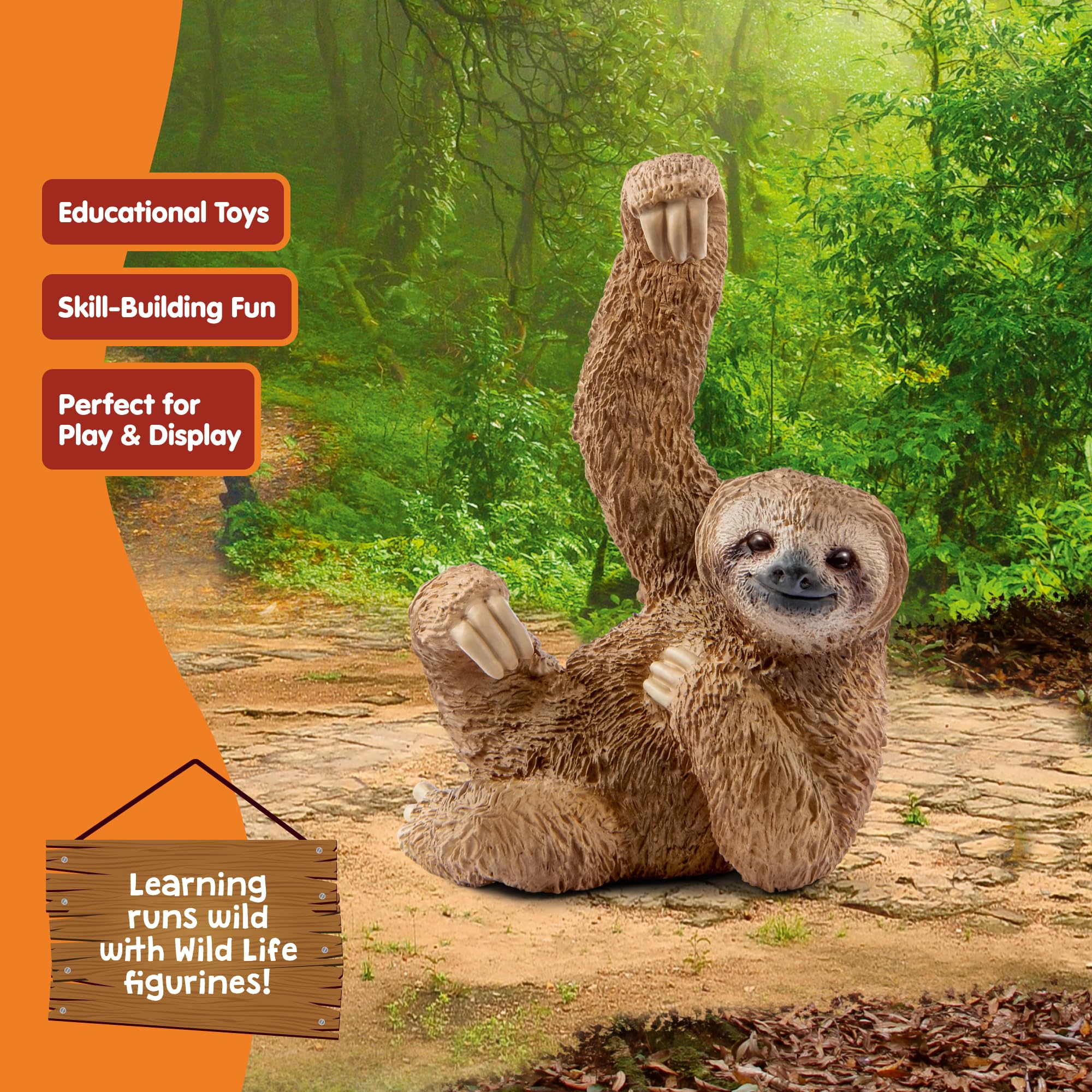 Schleich Wild Life Sloth Figurine 14793-23 | Ages 3+ | Hand Painted 3