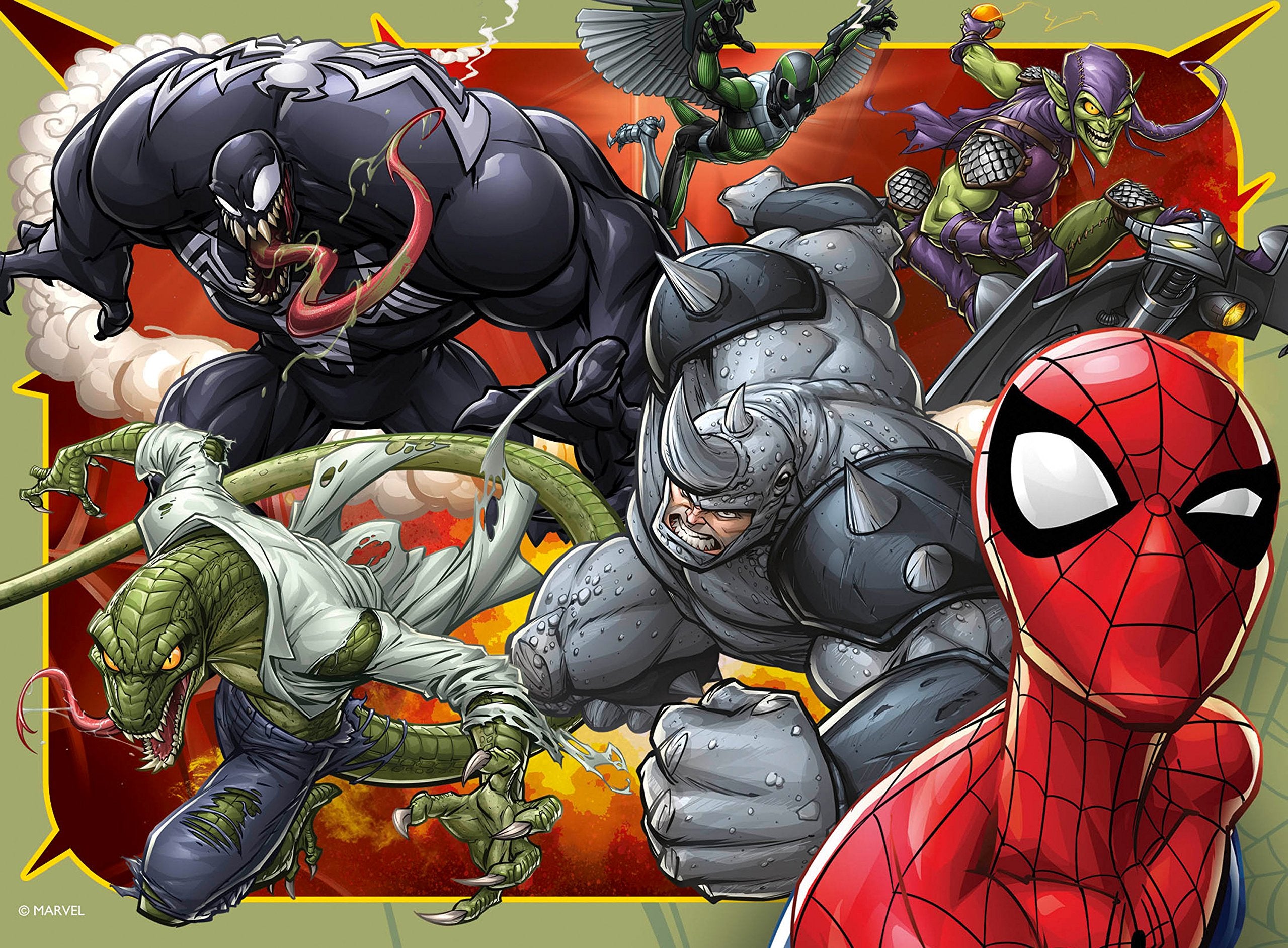 Ravensburger Marvel Spiderman 4 in Box Jigsaw Puzzles | 12, 16, 20, 24 Pieces | Ages 3+ 4