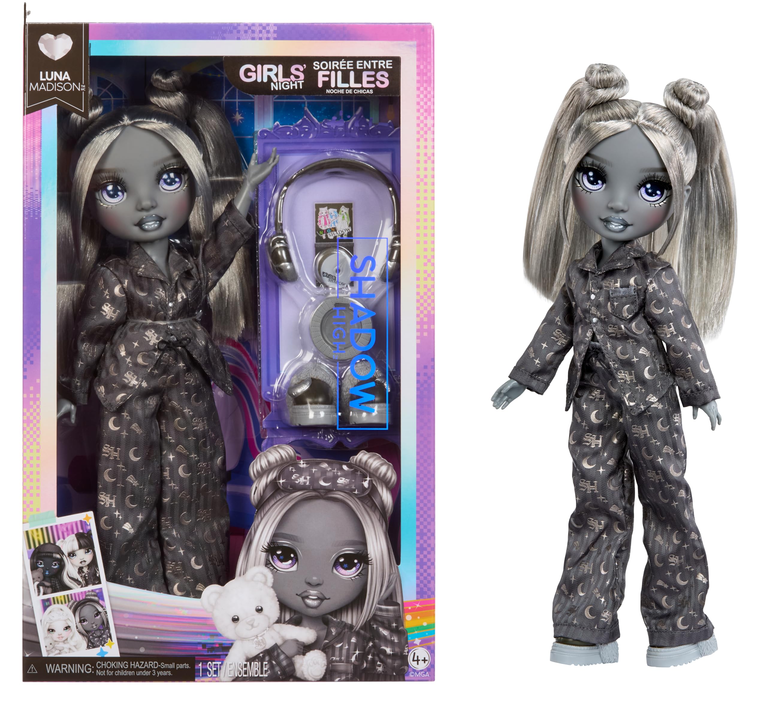 Rainbow High Shadow High Luna Madison Doll - Greyscale Aesthetic | Fully Posable | Ages 4+