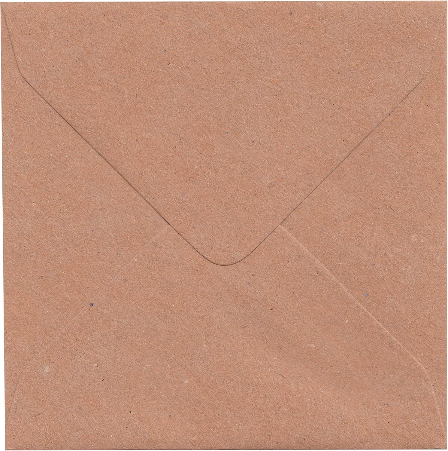 Craft UK 2050 5 x 5 inch Kraft Card and Envelope pack of 50 - Brown 5
