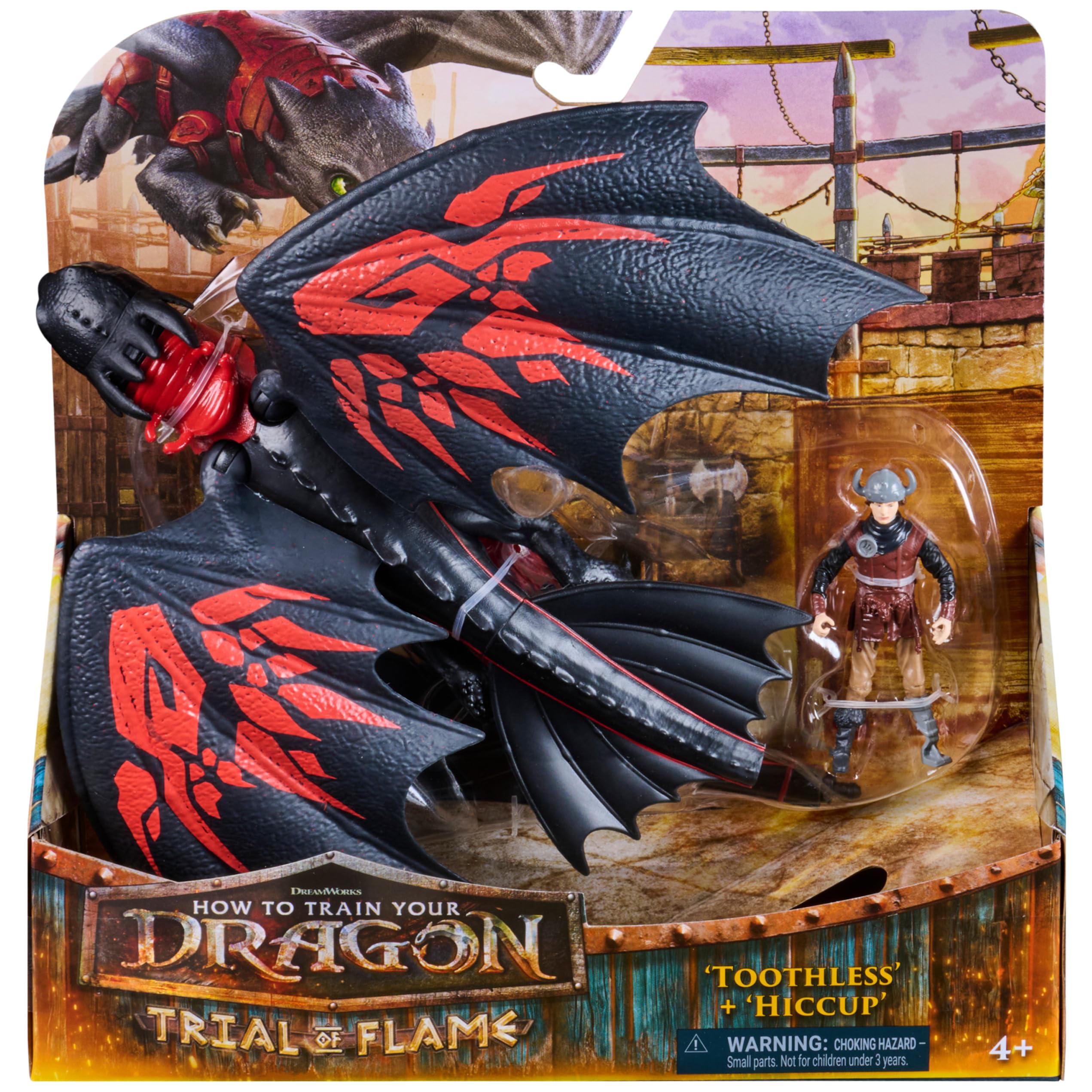 Dreamworks Dragons Toothless & Hiccup Action Figure | 10 Inches | Ages 4+ | Multicolor